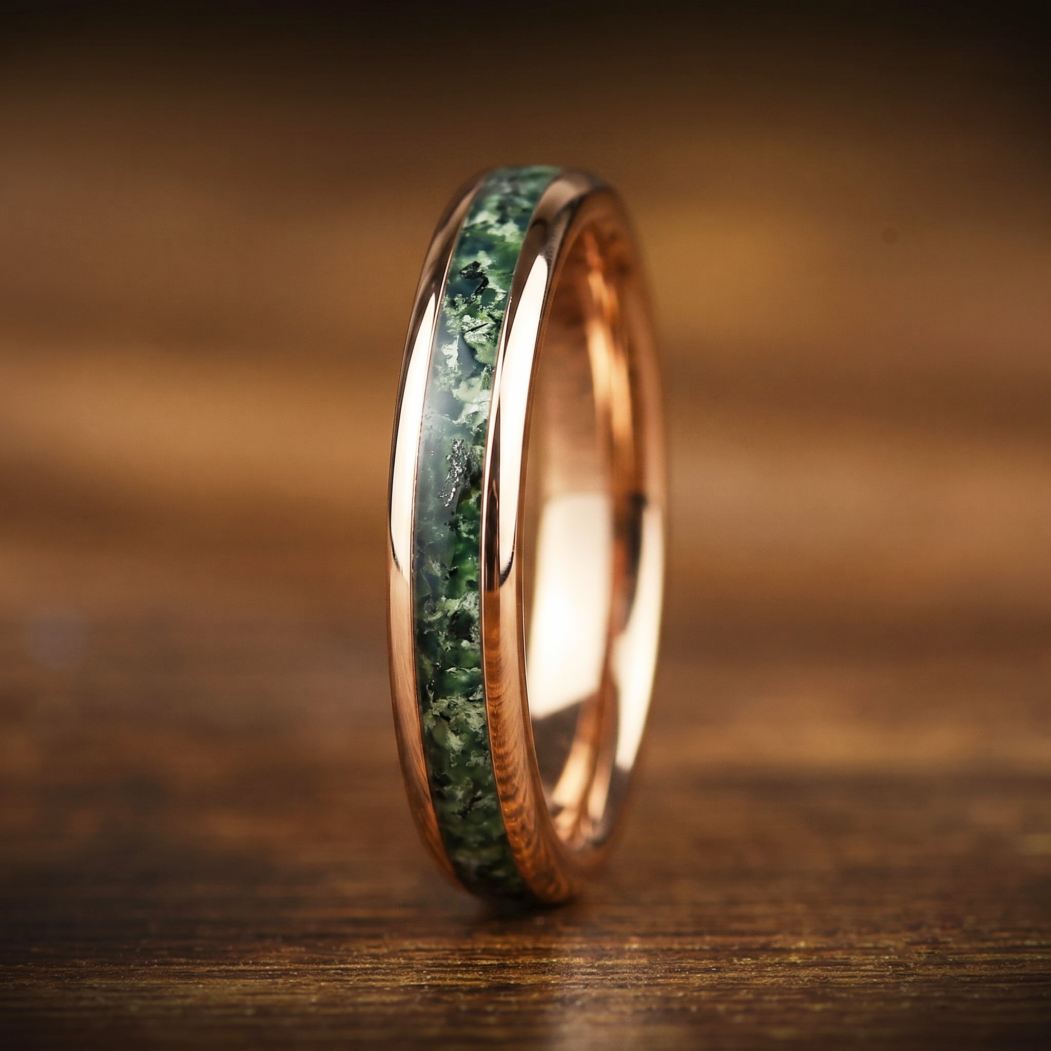 Alliance pour femme en véritable météorite et tungstène sablé de 4 mm