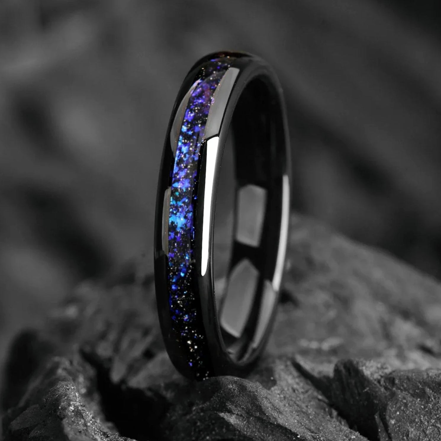 COUPLE RINGS MATCHING HIS HER PROMISE SET - ORION NEBULA INSPIRED