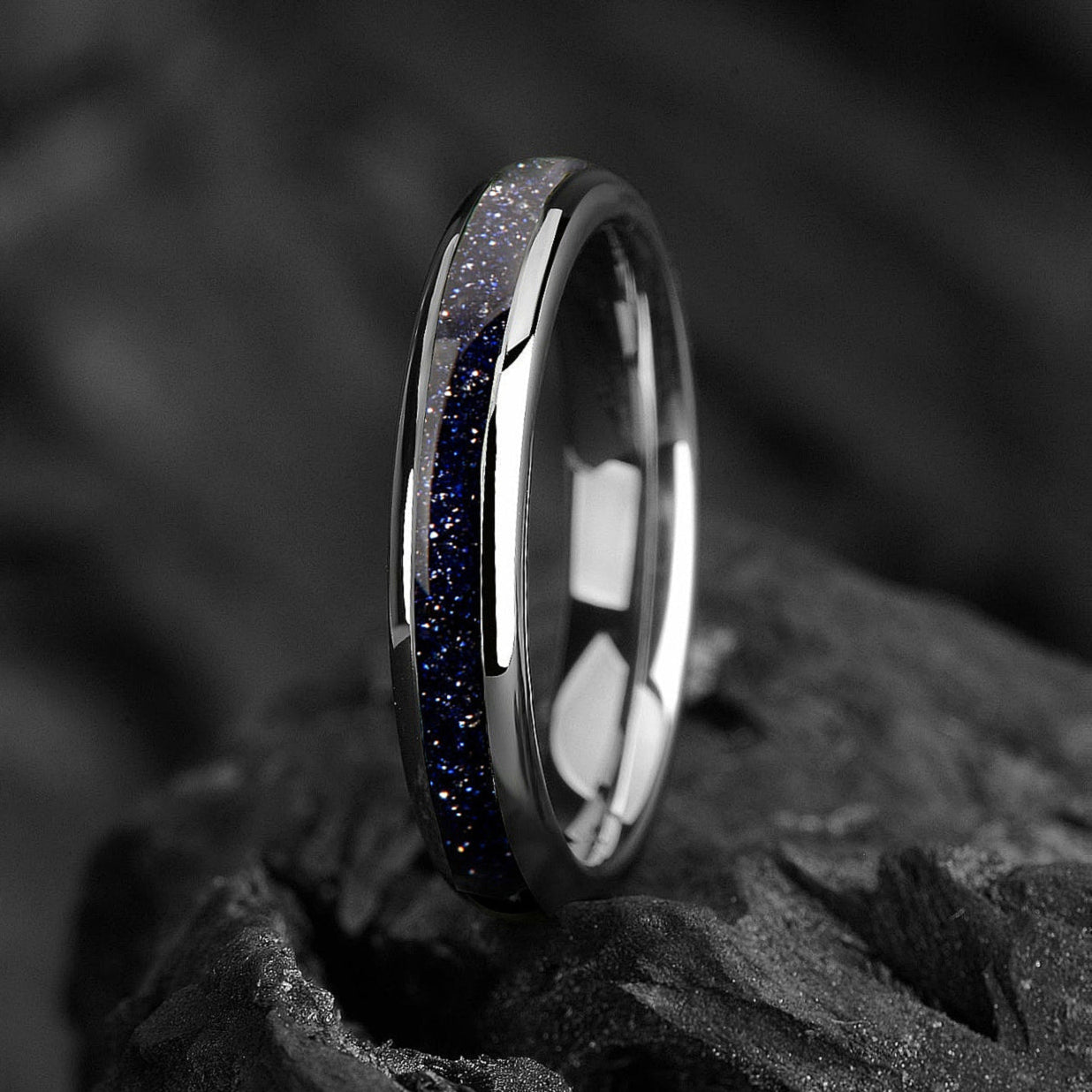 Band Womens Rings Silver Tungsten Main View