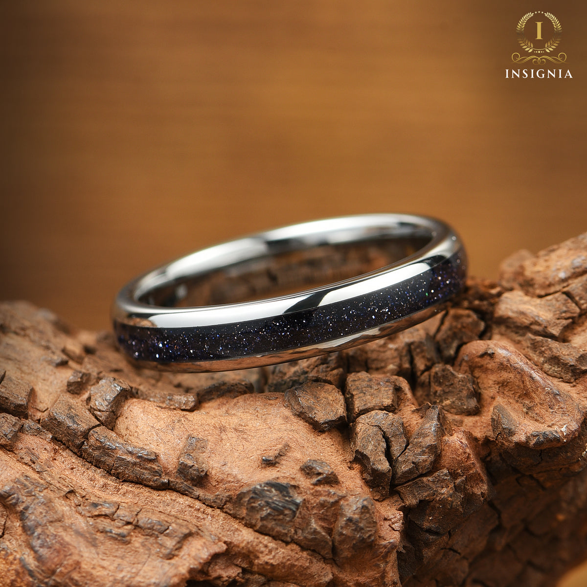 Band Womens Rings Silver Tungsten Presentation View