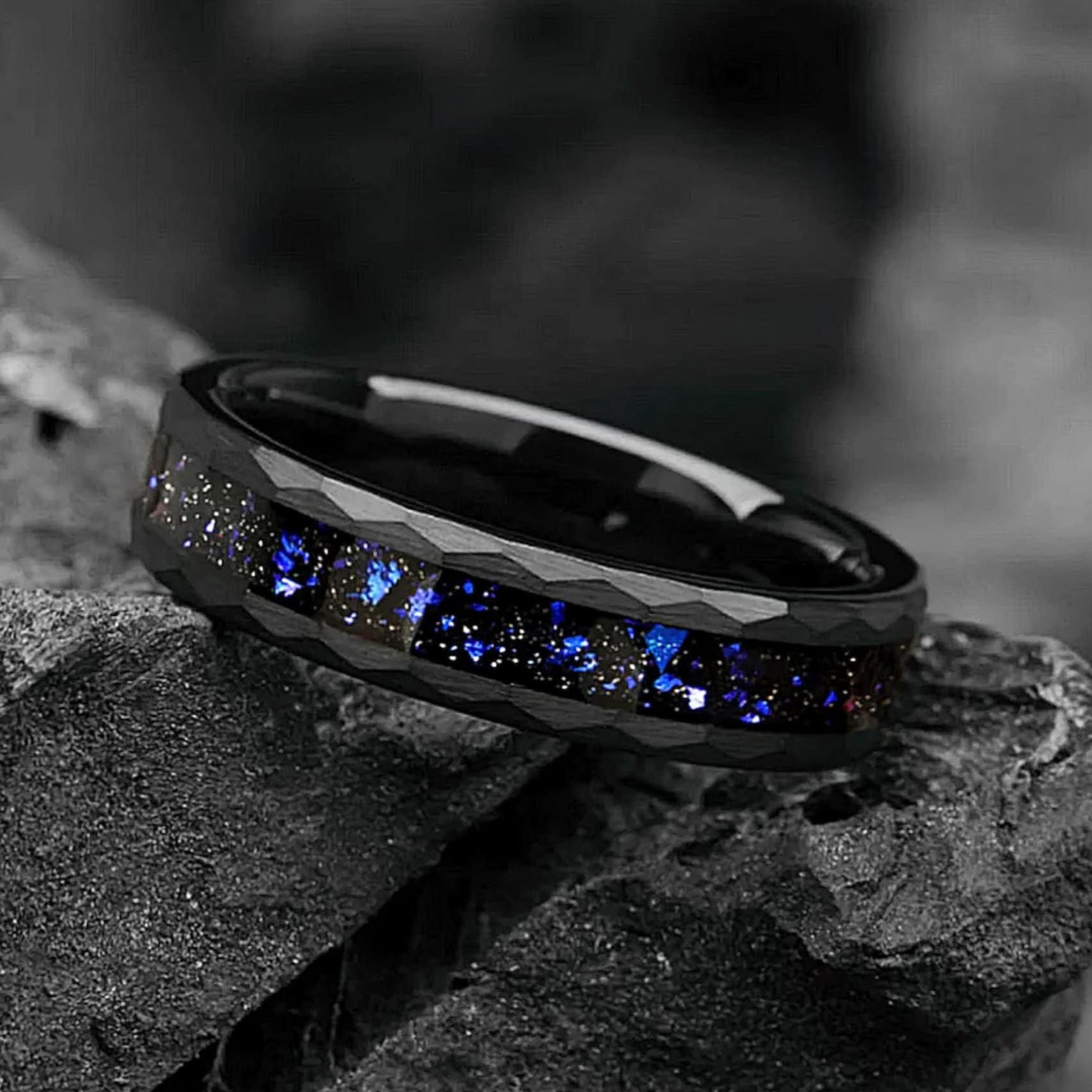 Black Rings For Guys Tungsten Angle View