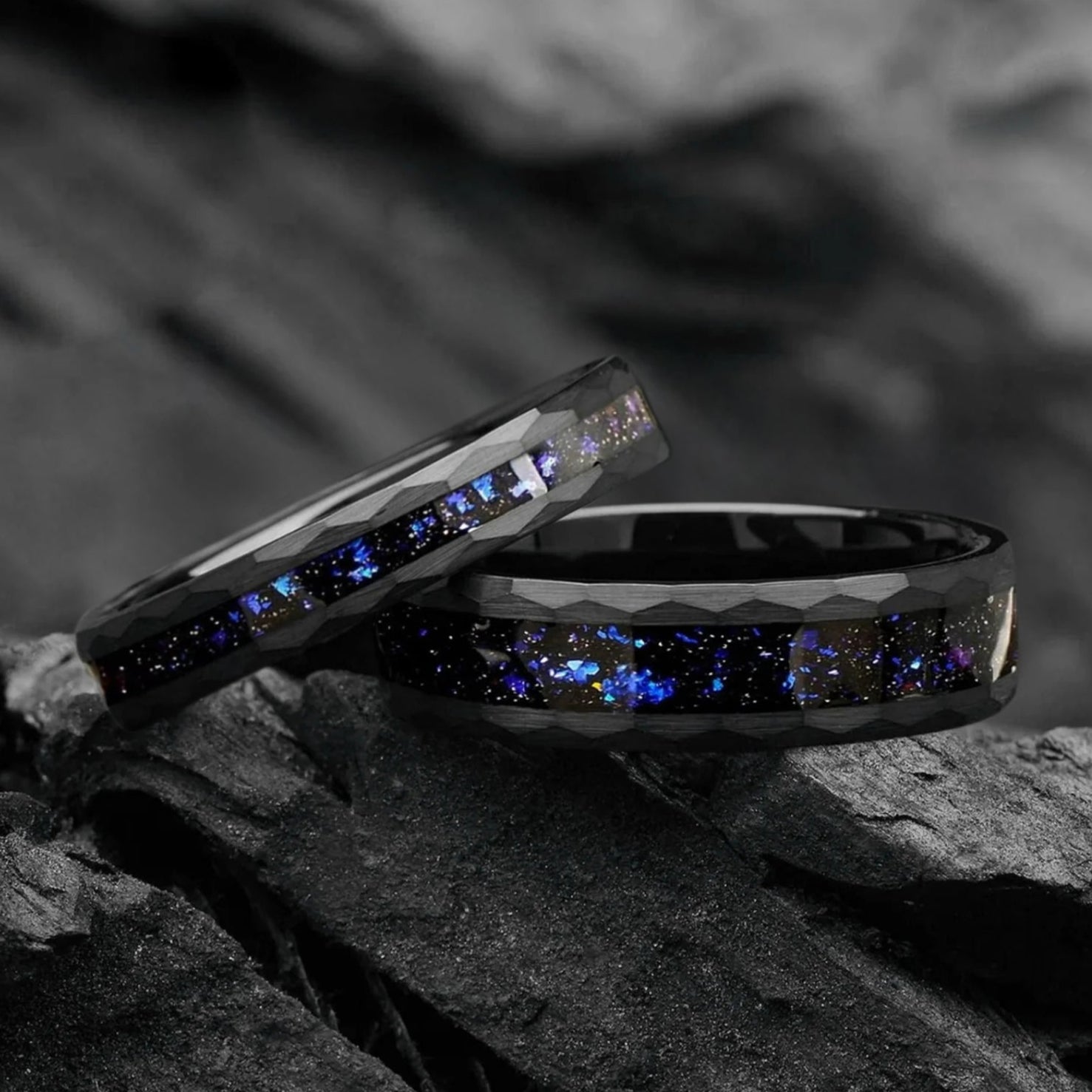 Black Rings For Guys Tungsten Couple View