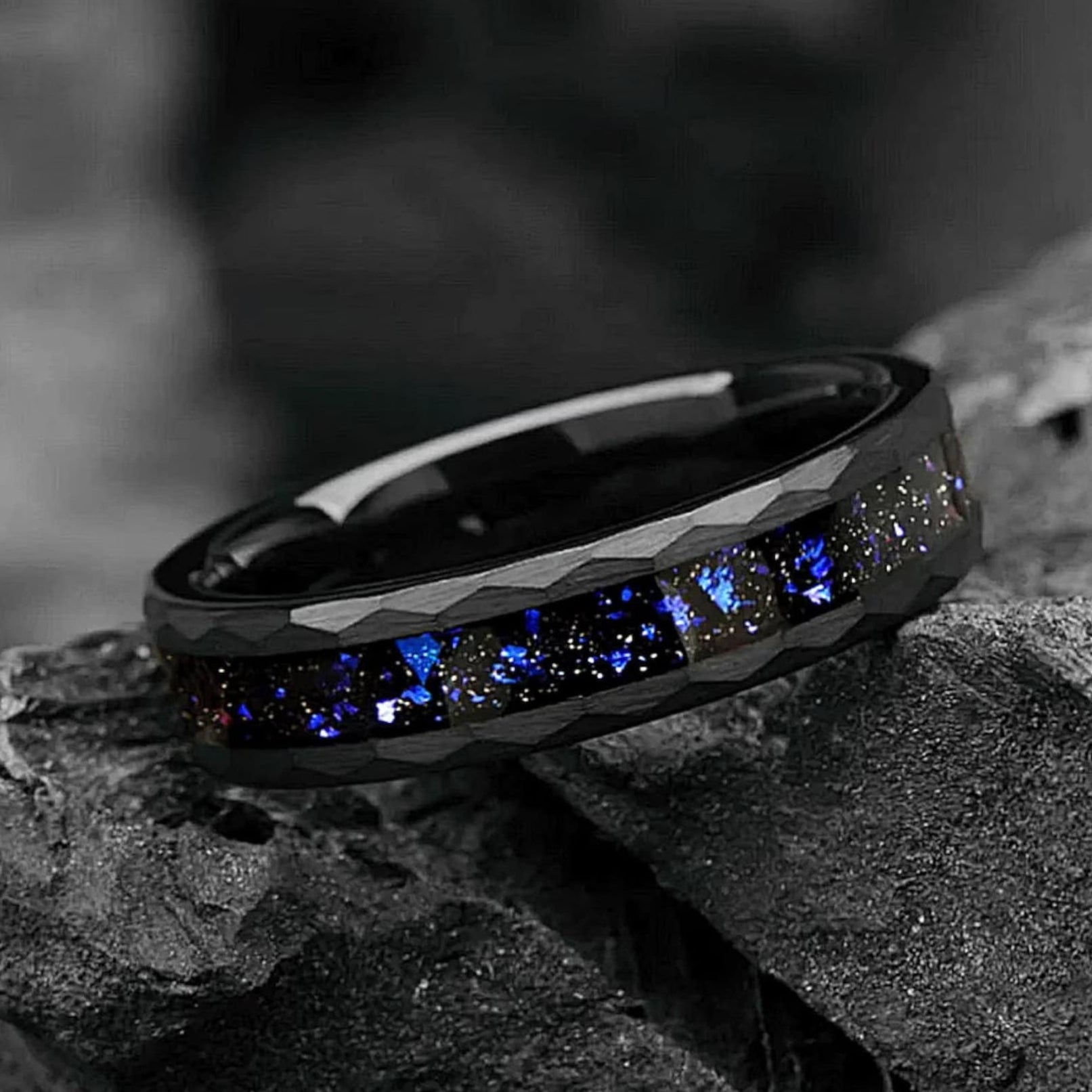 Black Rings For Guys Tungsten Main View