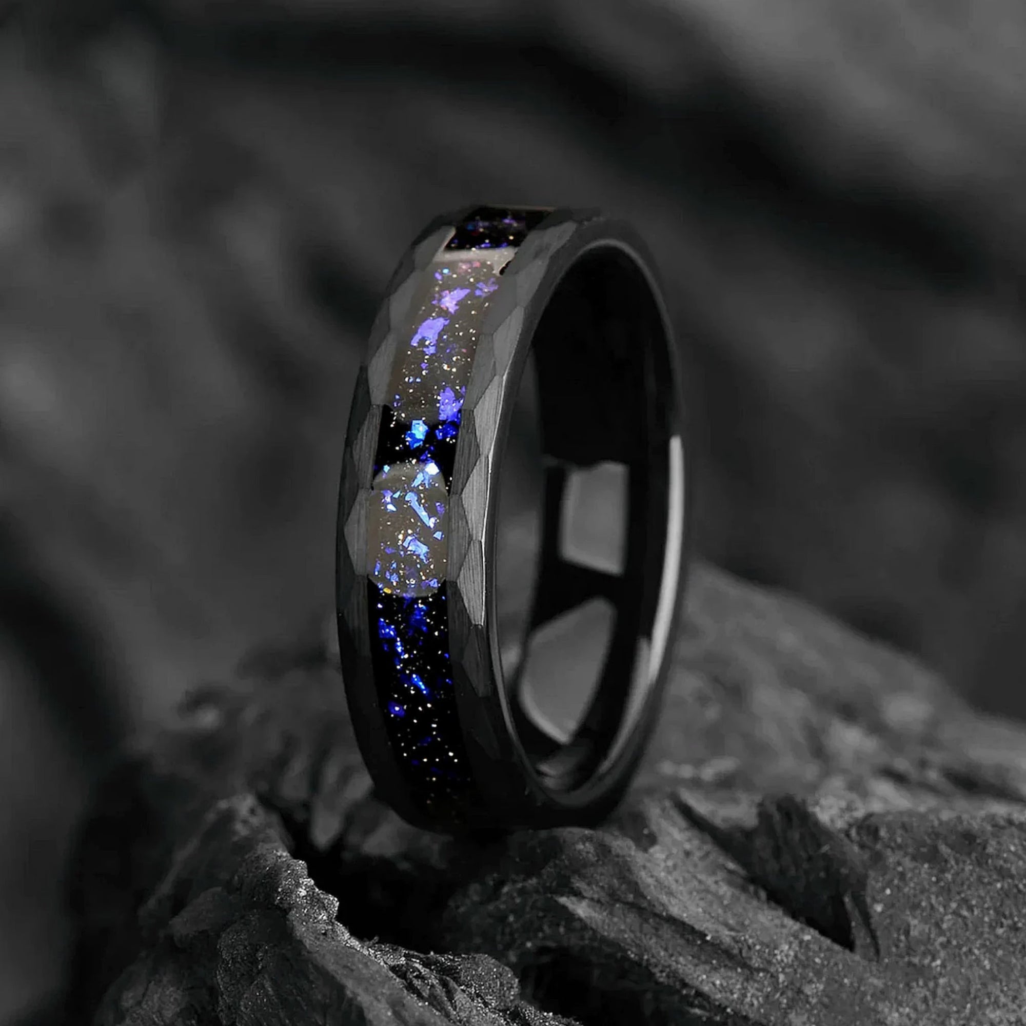 Black Rings For Guys Tungsten Side View