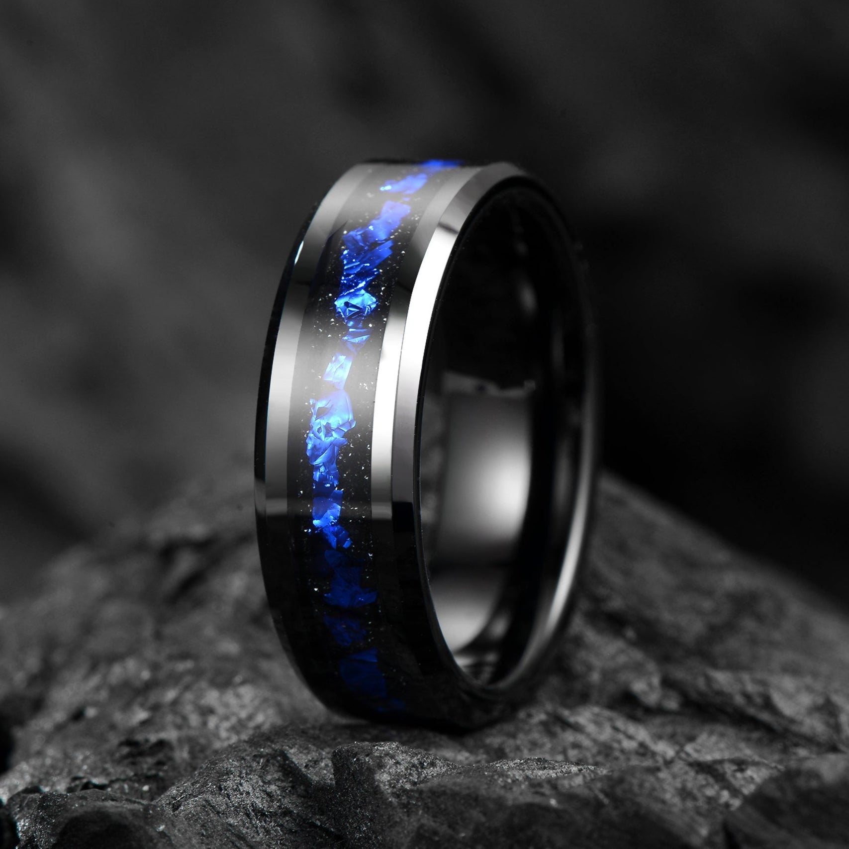 Black Wedding Band Tungsten Main View