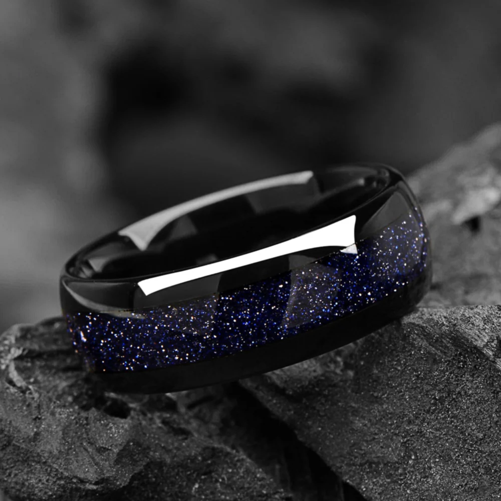 Black Wedding Bands Galaxy Main View