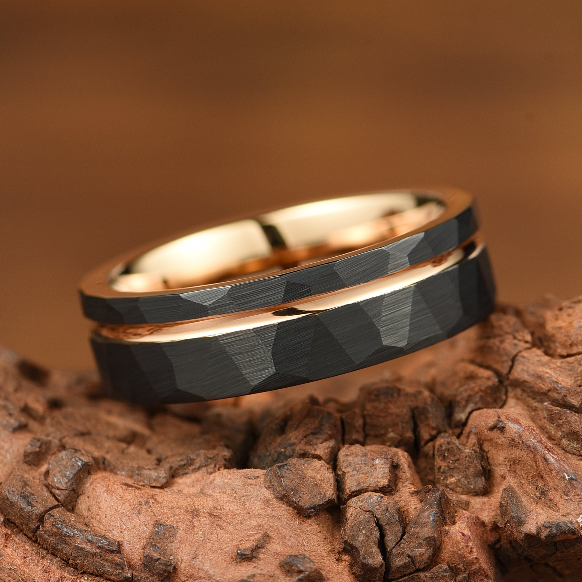 Black Wedding Rings Tungsten Top View