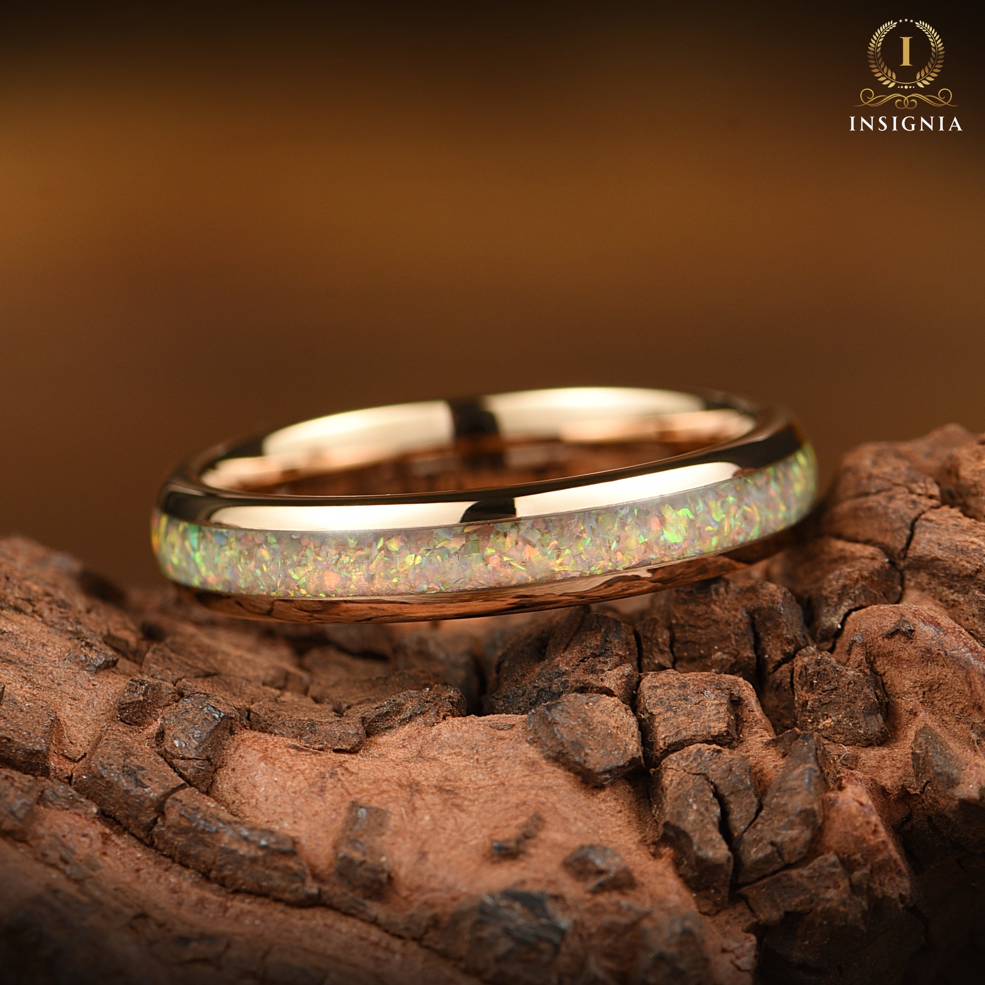 Commitment Rings Her Opal Side View