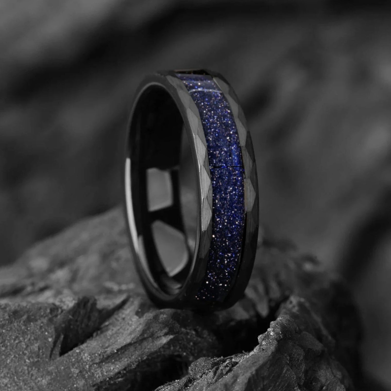 Cool Wedding Bands Guys Tungsten Close Up View