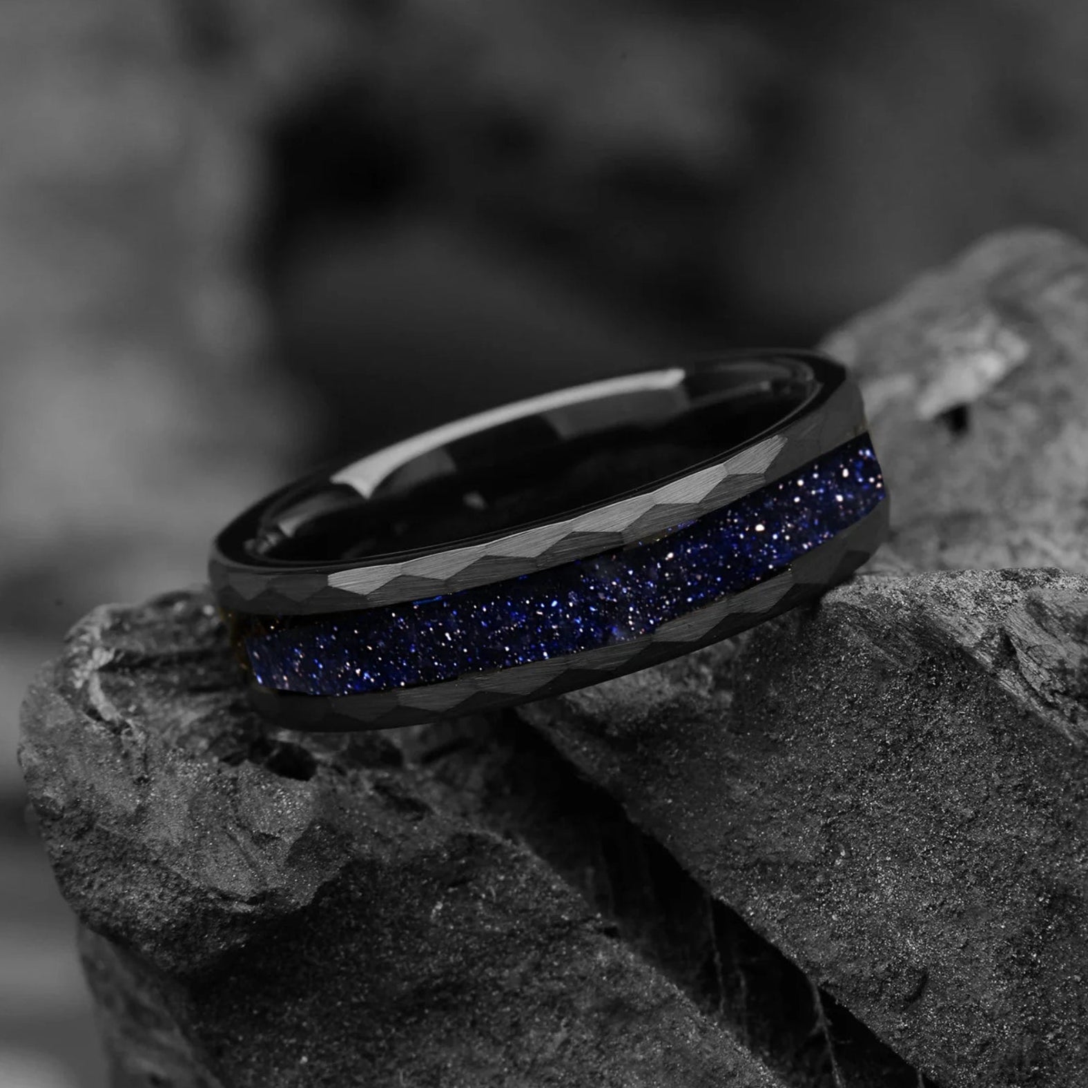 Cool Wedding Bands Guys Tungsten Diagonal View