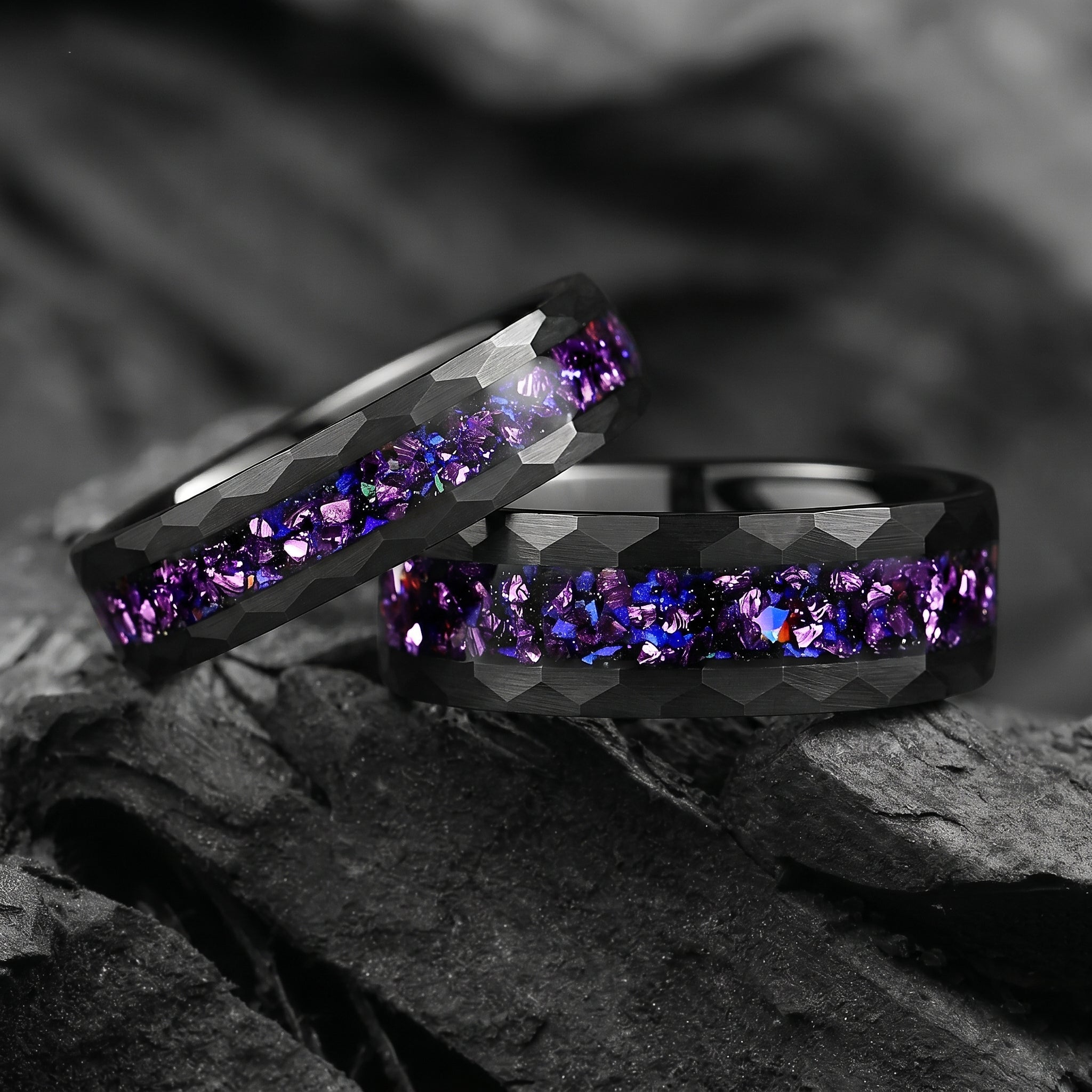 Couple Rings Affordable Marriage Sets in Galaxy Design Main View