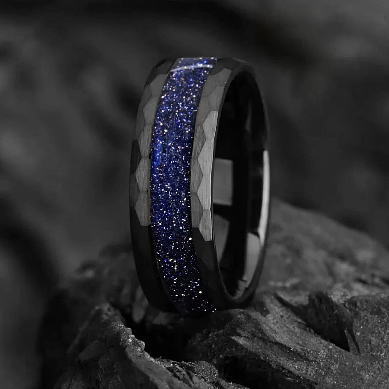 HIS AND HERS MATCHING COUPLES PROMISE RINGS - GALAXY DESIGN