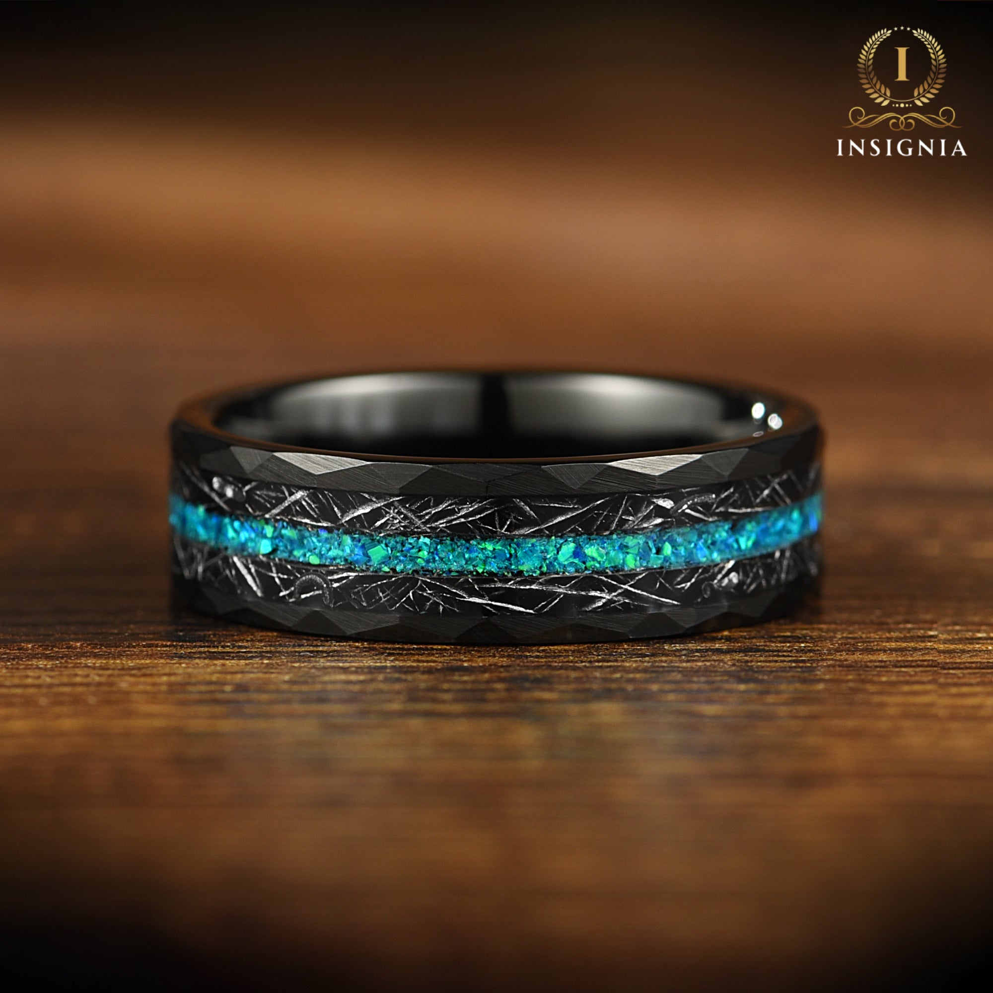 His and Hers Opal Promise Set in Black Horizontal View