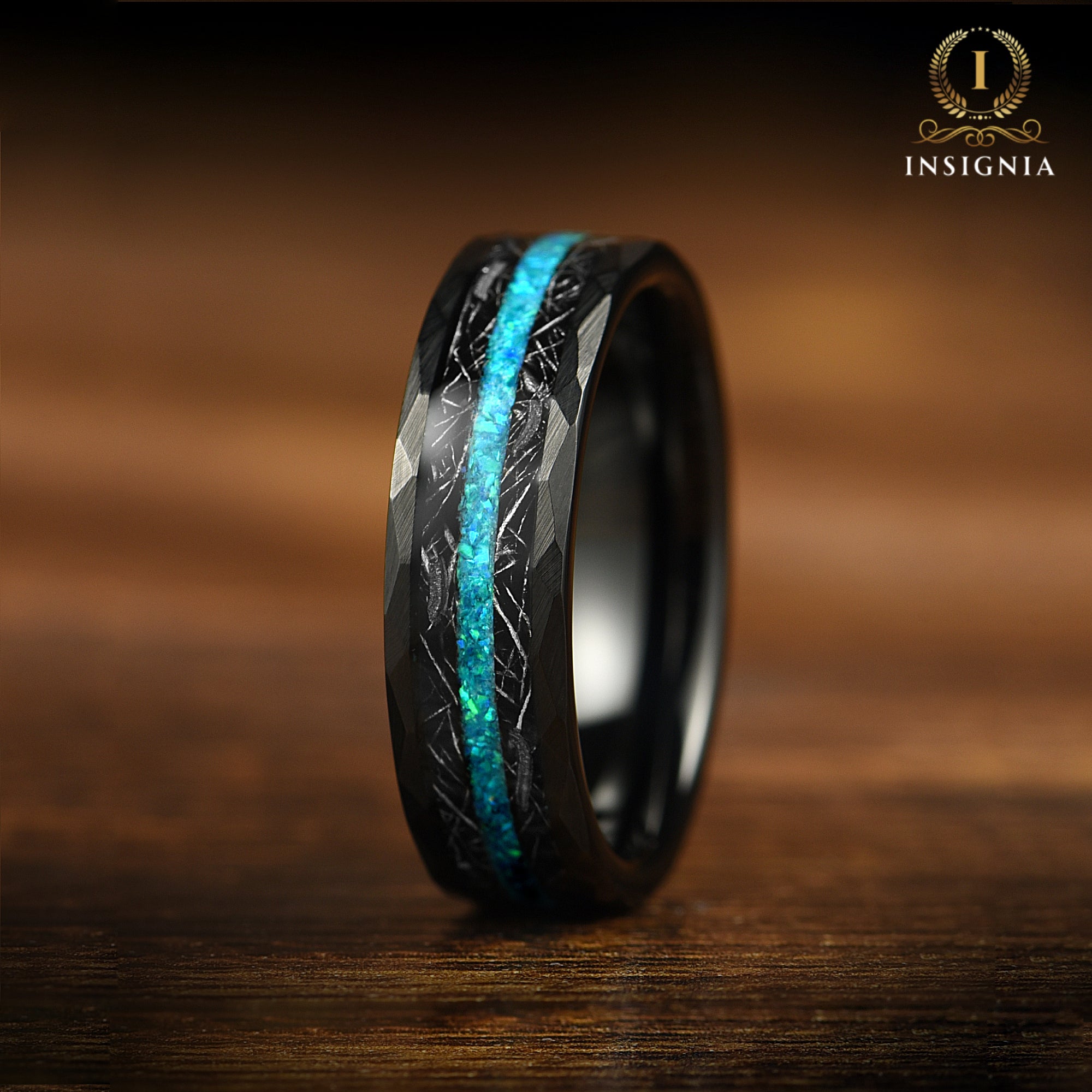 His and Hers Opal Promise Set in Black Vertical View