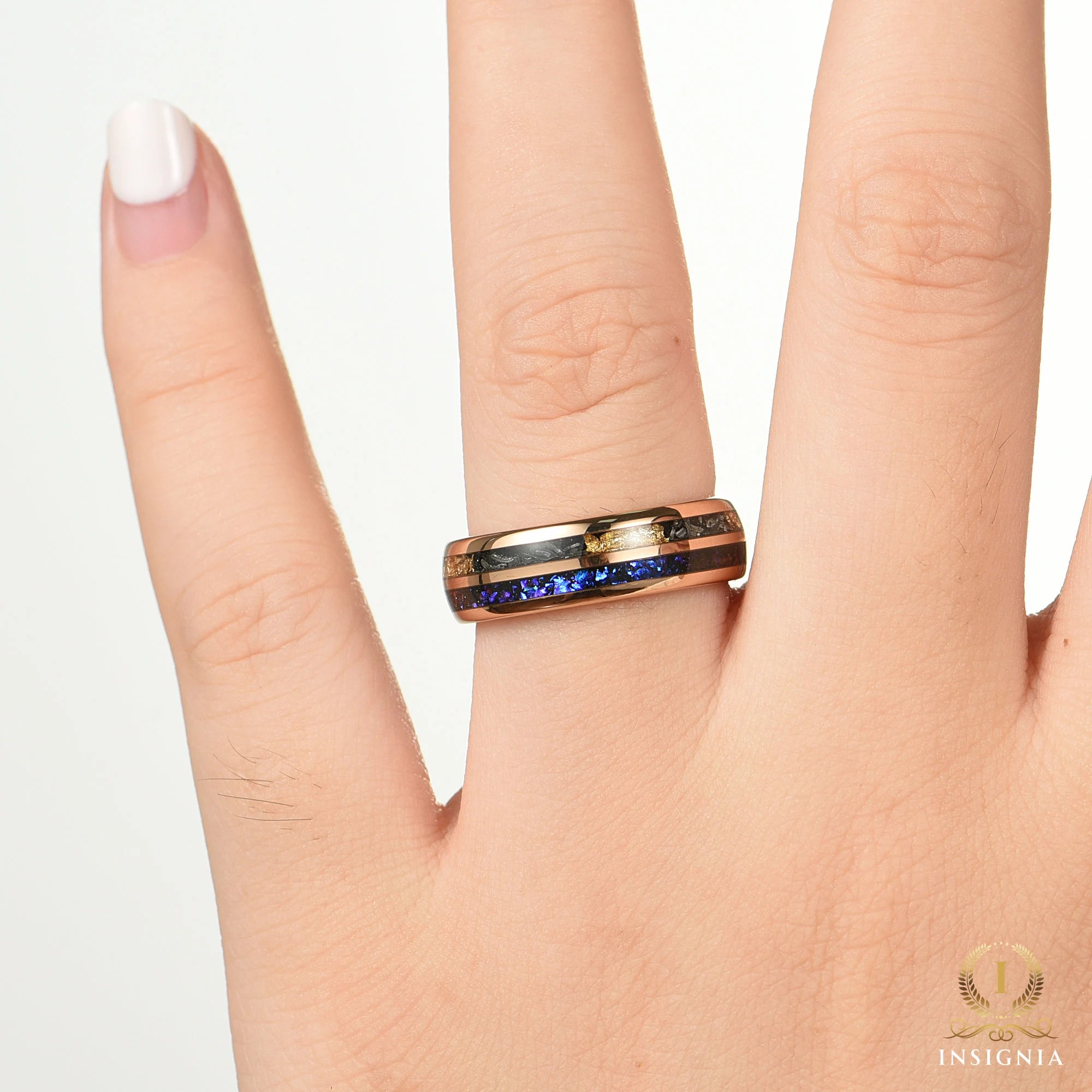 His and Hers Promise Rings Couples Meteorite in Orion Design Lifestyle View