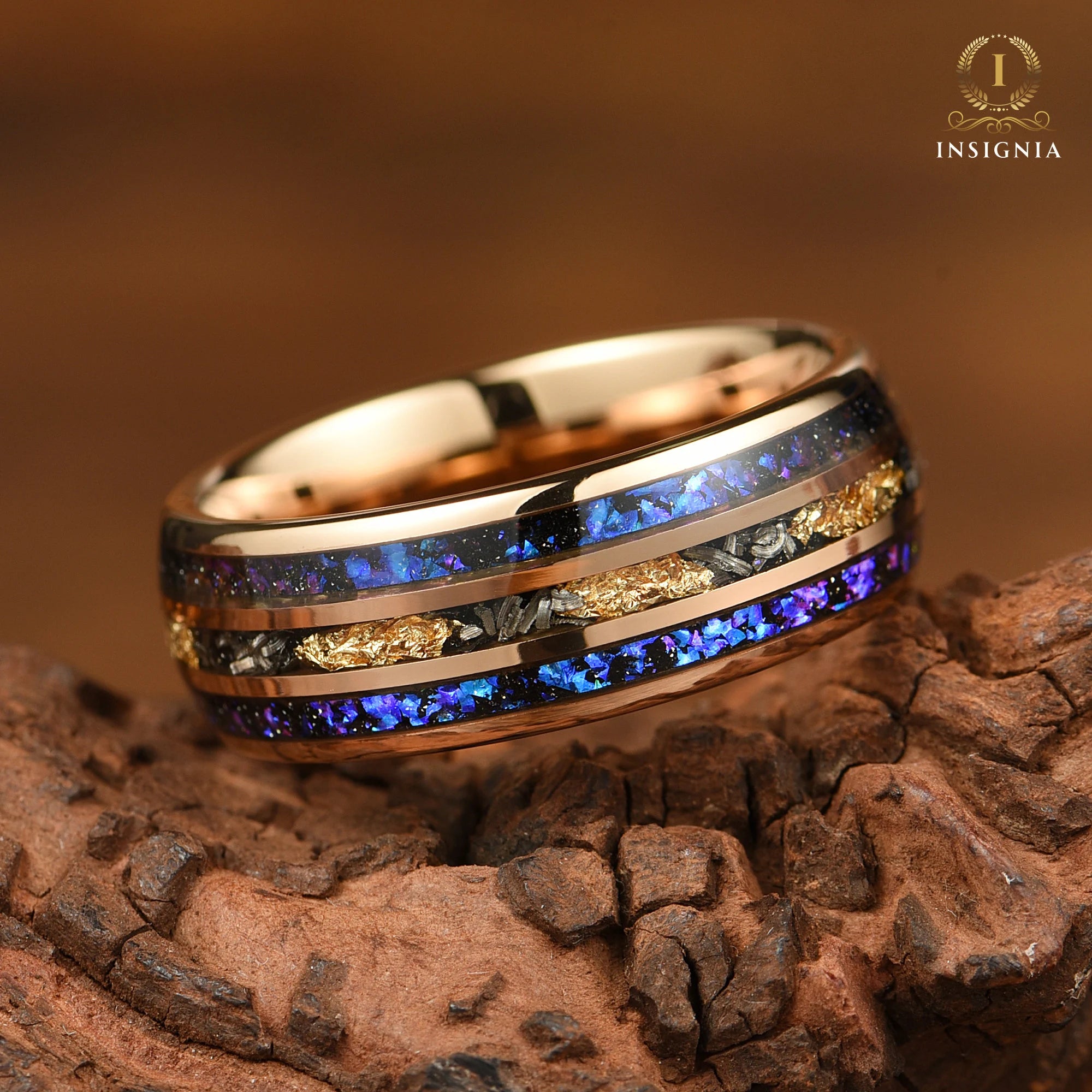 Wedding Rings Men Meteorite Orion Main View