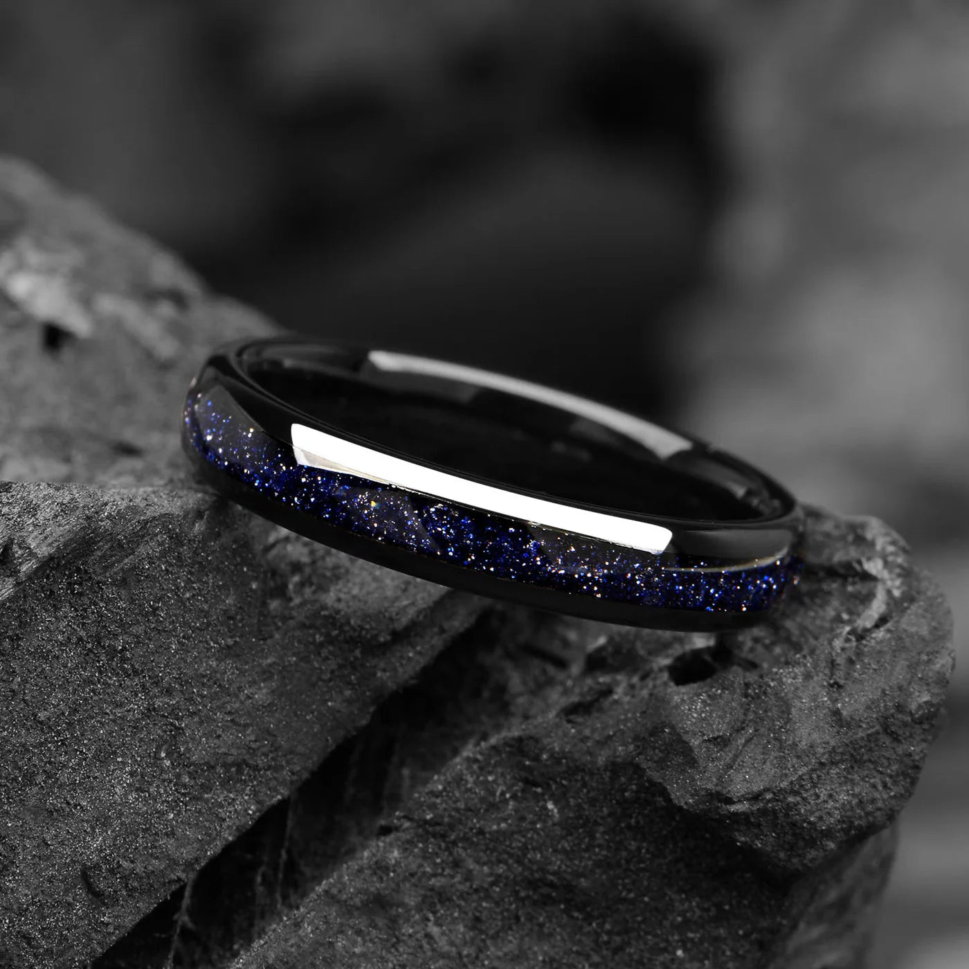 HIS AND HERS MATCHING COUPLES PROMISE RINGS - GALAXY DESIGN