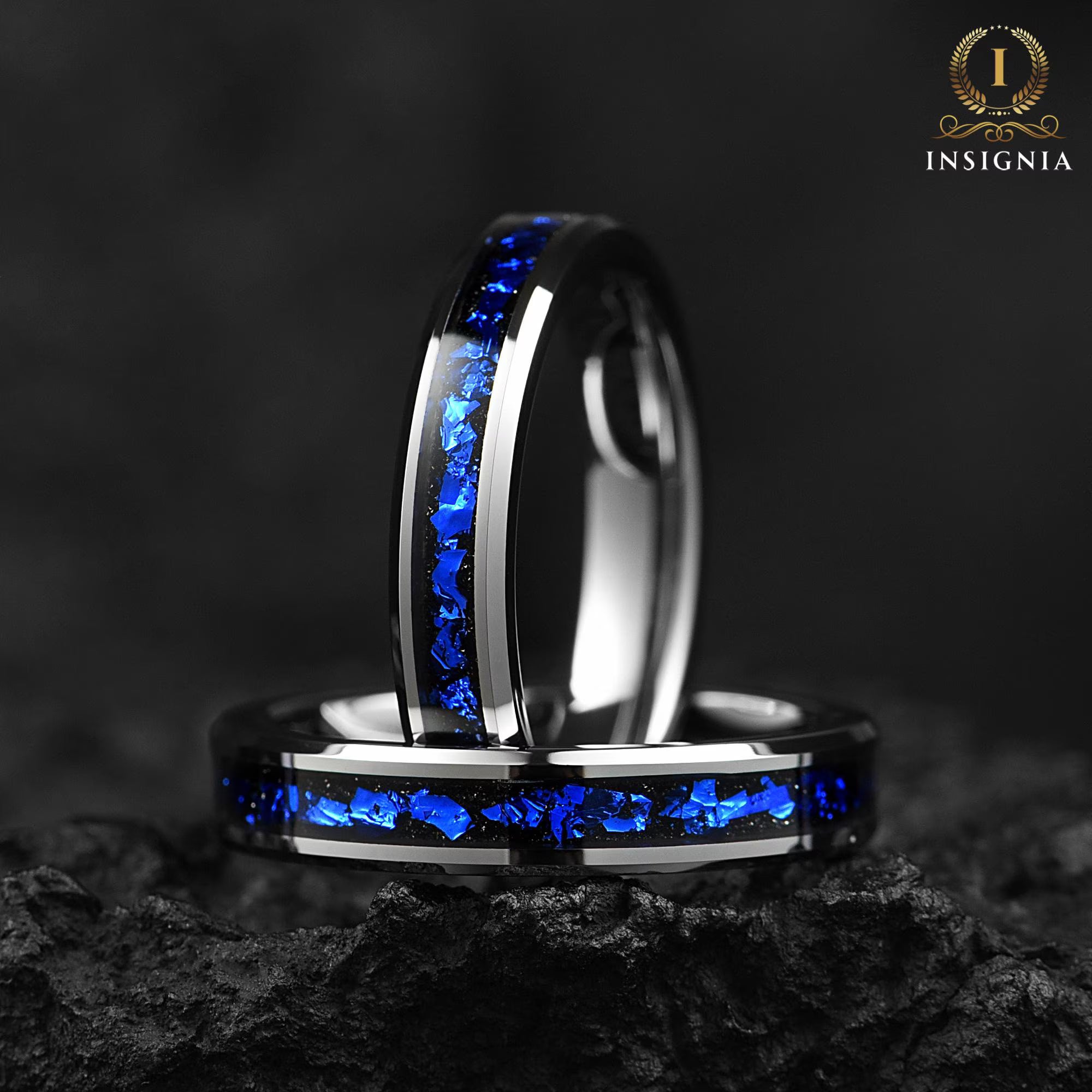 Ladies Wedding Rings Silver Tungsten Main View