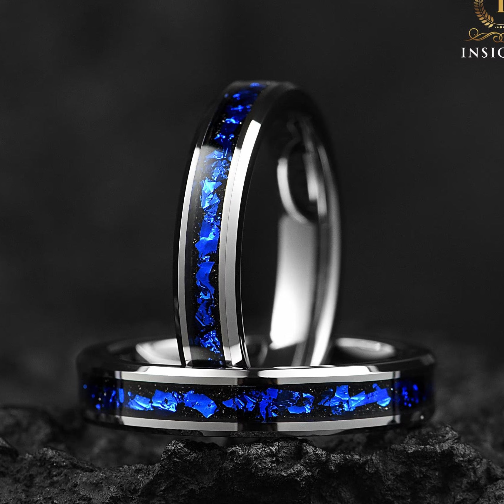 Ladies Wedding Rings Silver Tungsten Main View