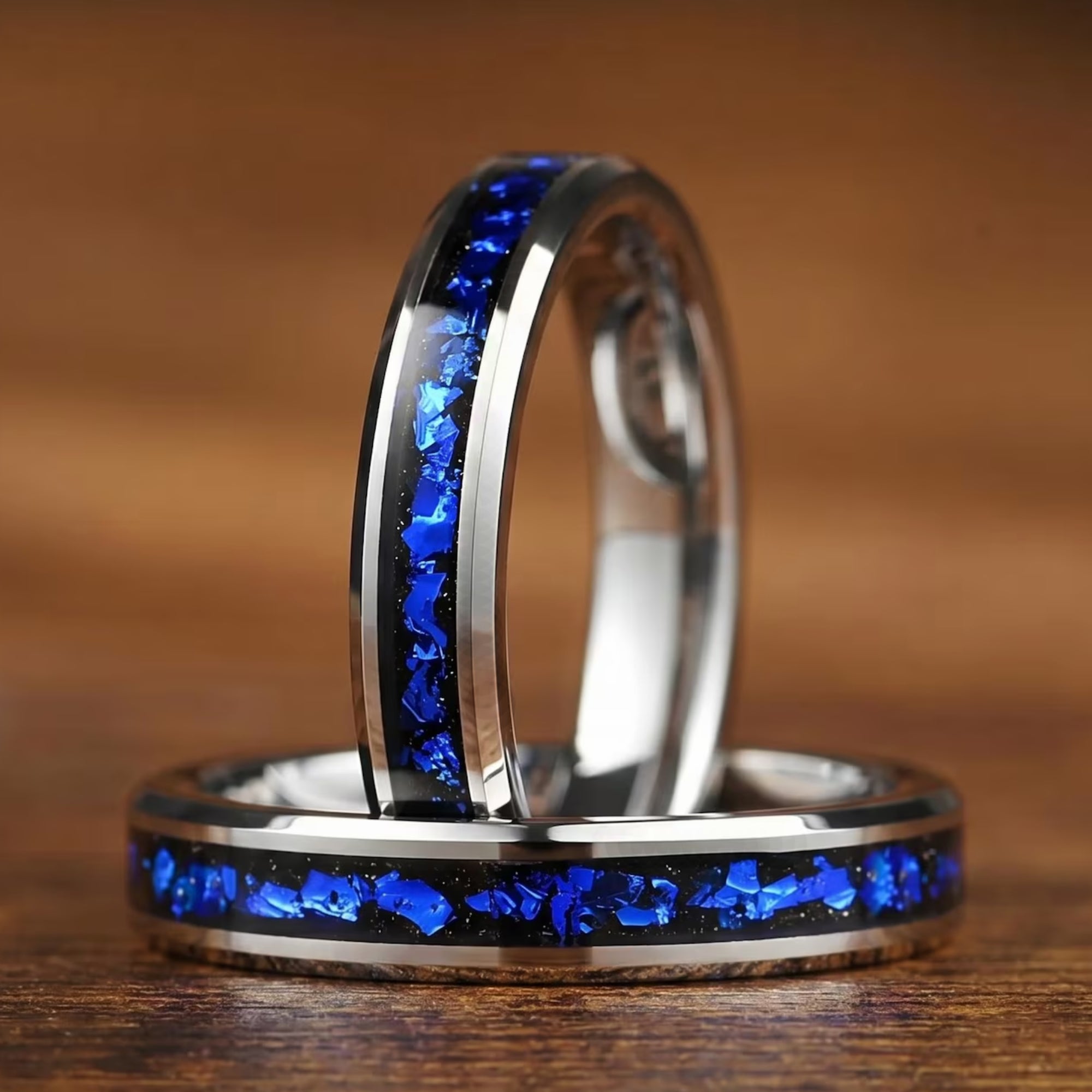 Ladies Wedding Rings Silver Tungsten Main View