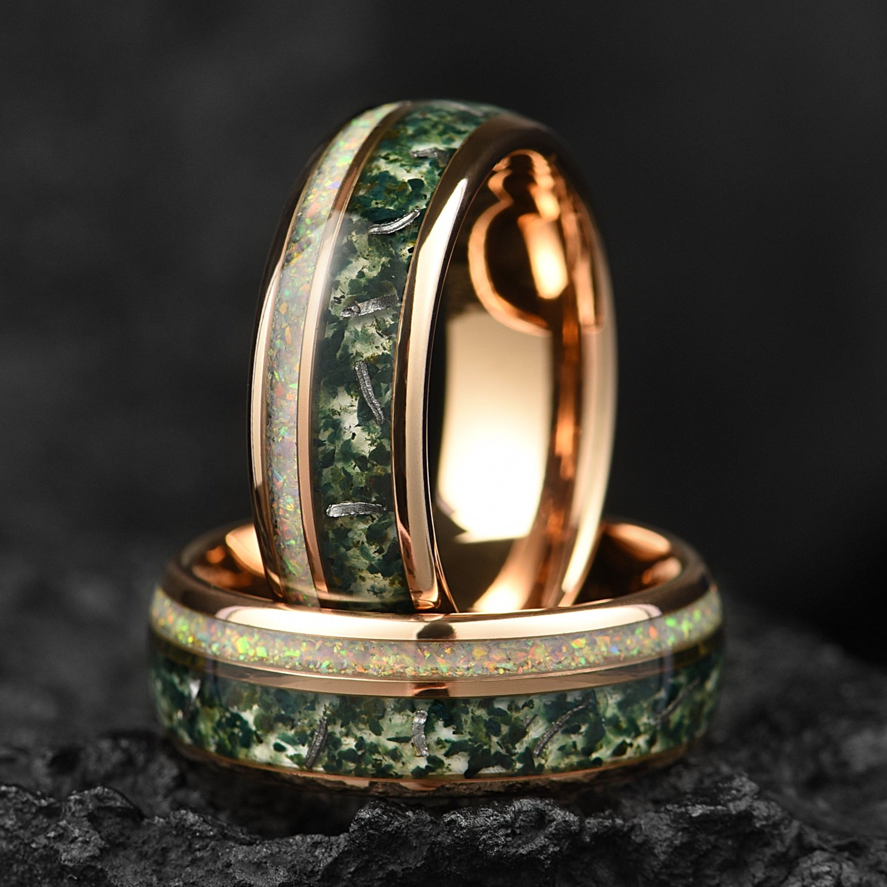 Man Ring Moss Agate Opal Main View