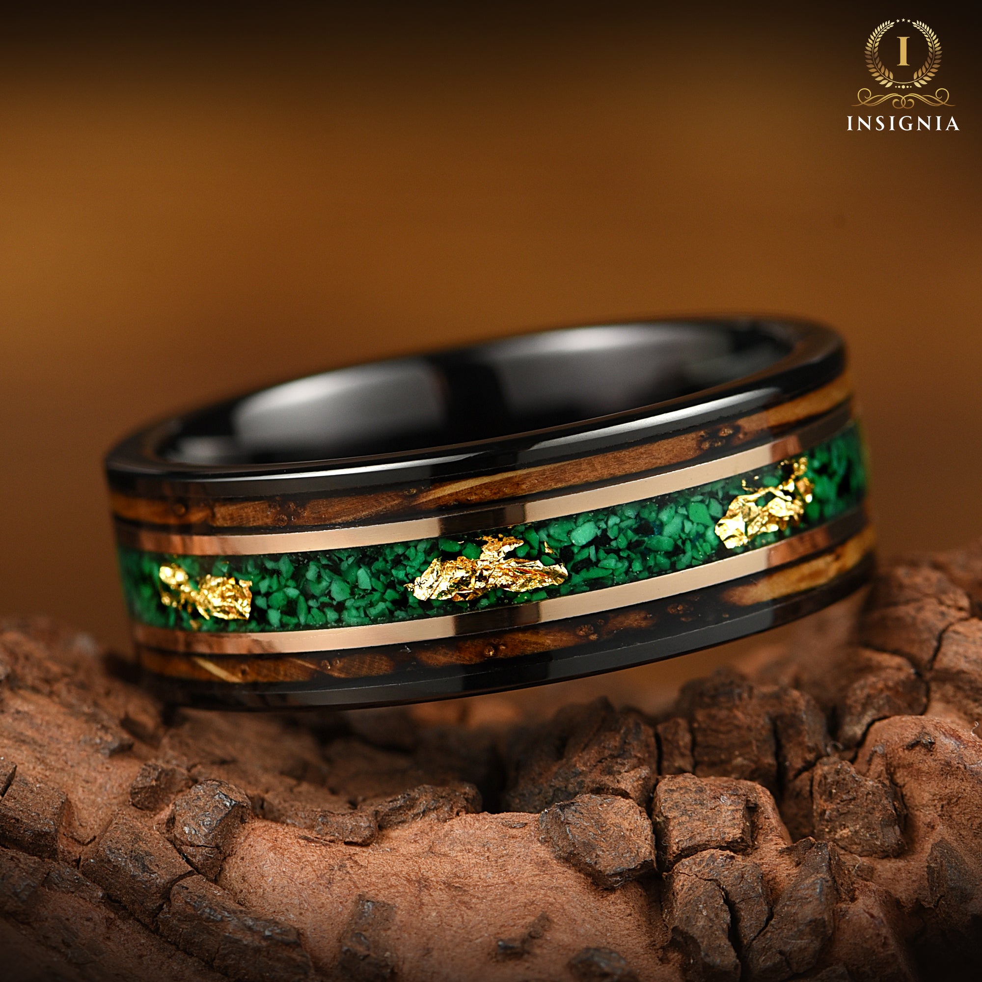 Marriage Bands Men Malachite Main View