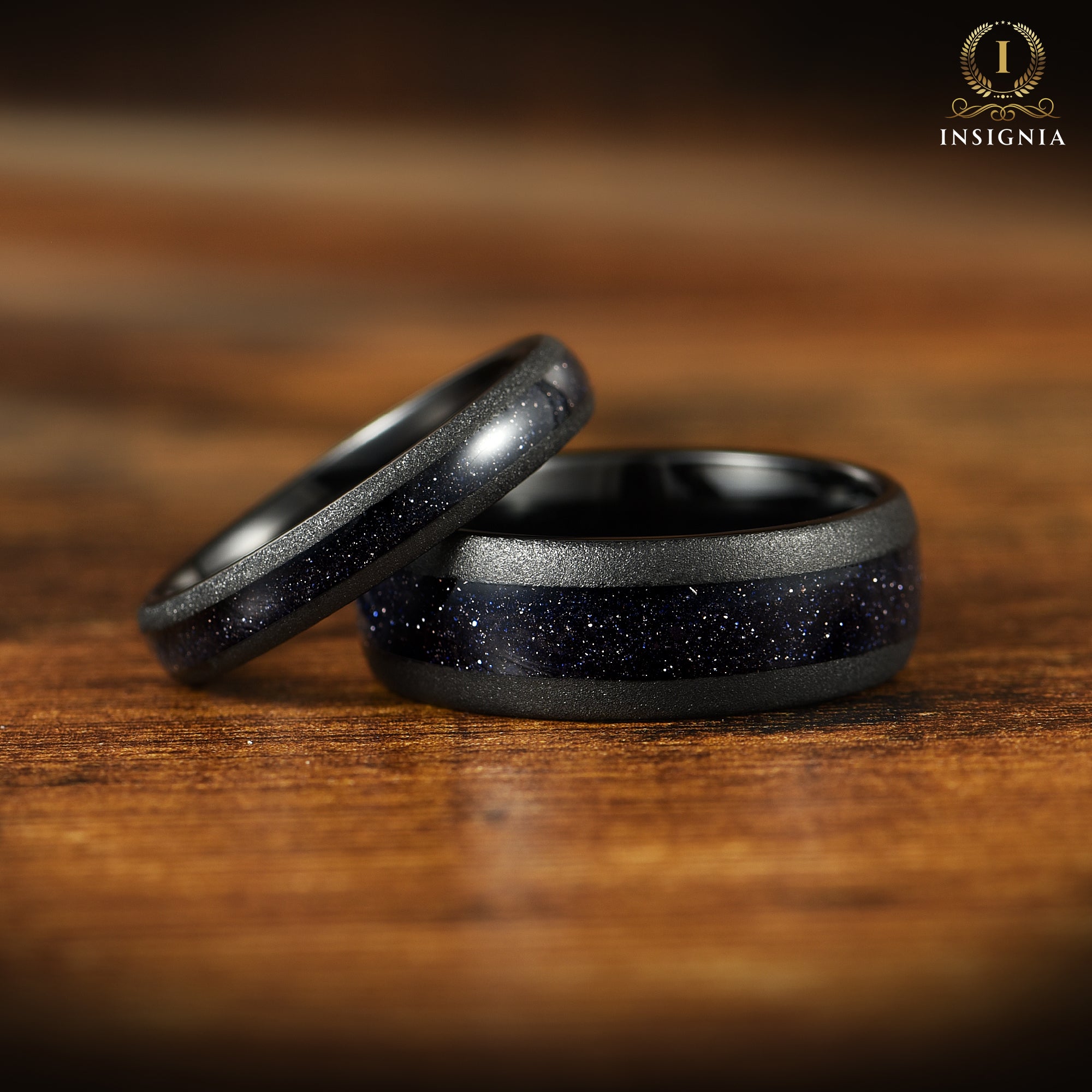 Marriage Ring Set Black Nebula Inspired Main Image