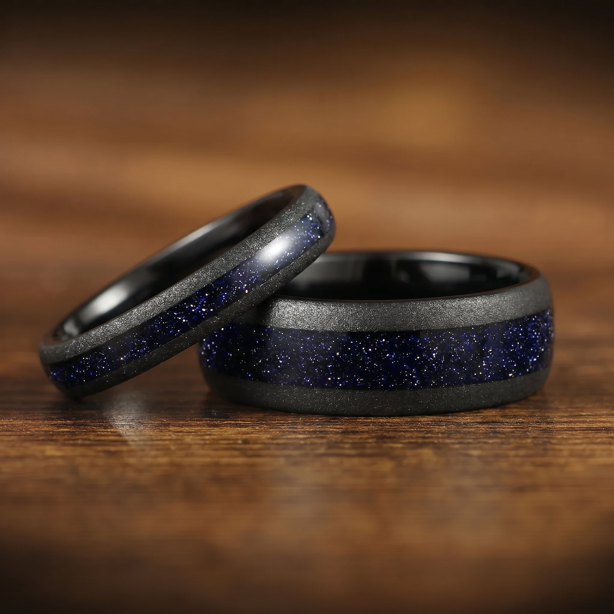 Ring Set Black Nebula Inspired Main Image