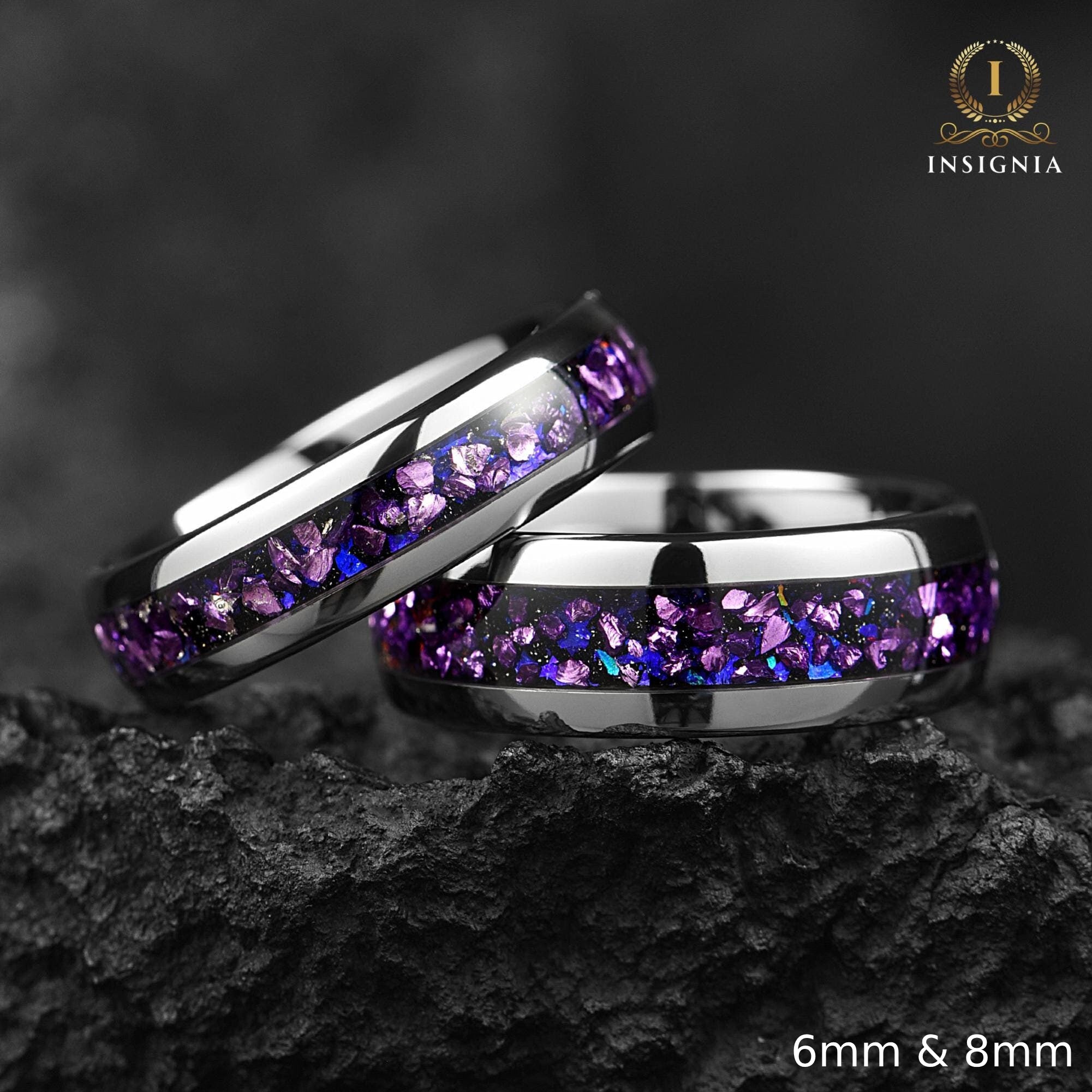 Matching Rings Cheap Silver Wedding Sets in Galaxy Design