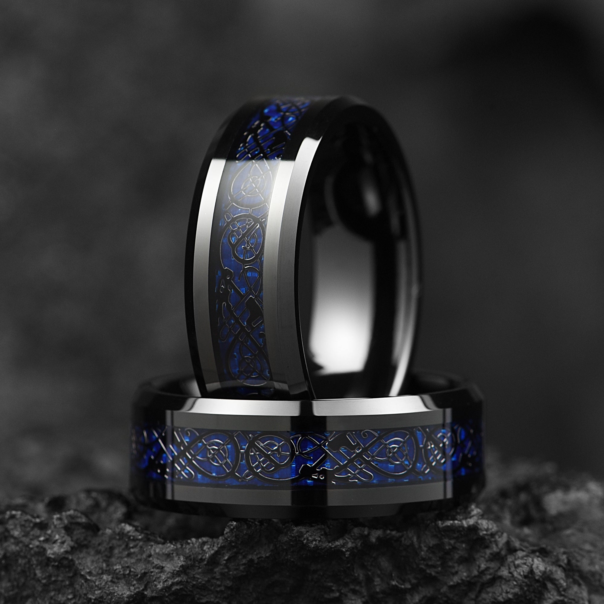 Mens Celtic Rings Tungsten Main View