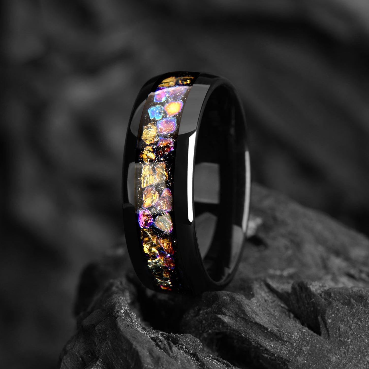 Mens Promise Ring Tungsten Side View