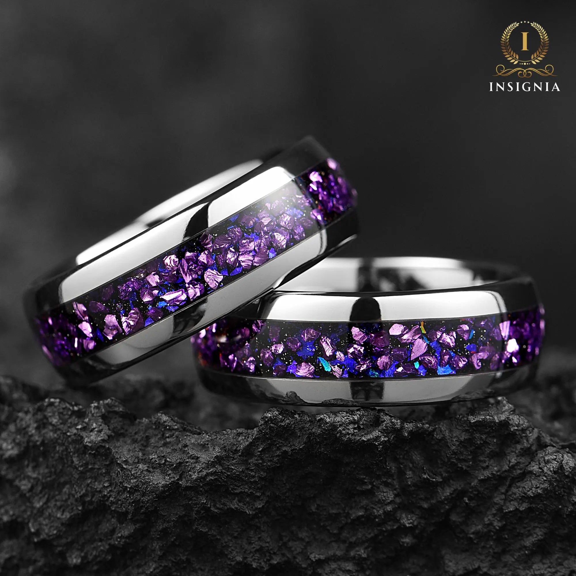 Mens Silver Ring Alexandrite Closeup View