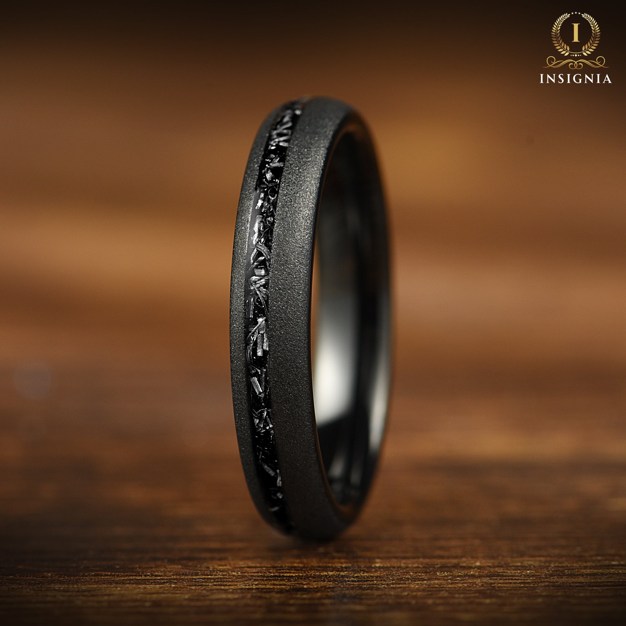 Meteorite Ring Black Angle View