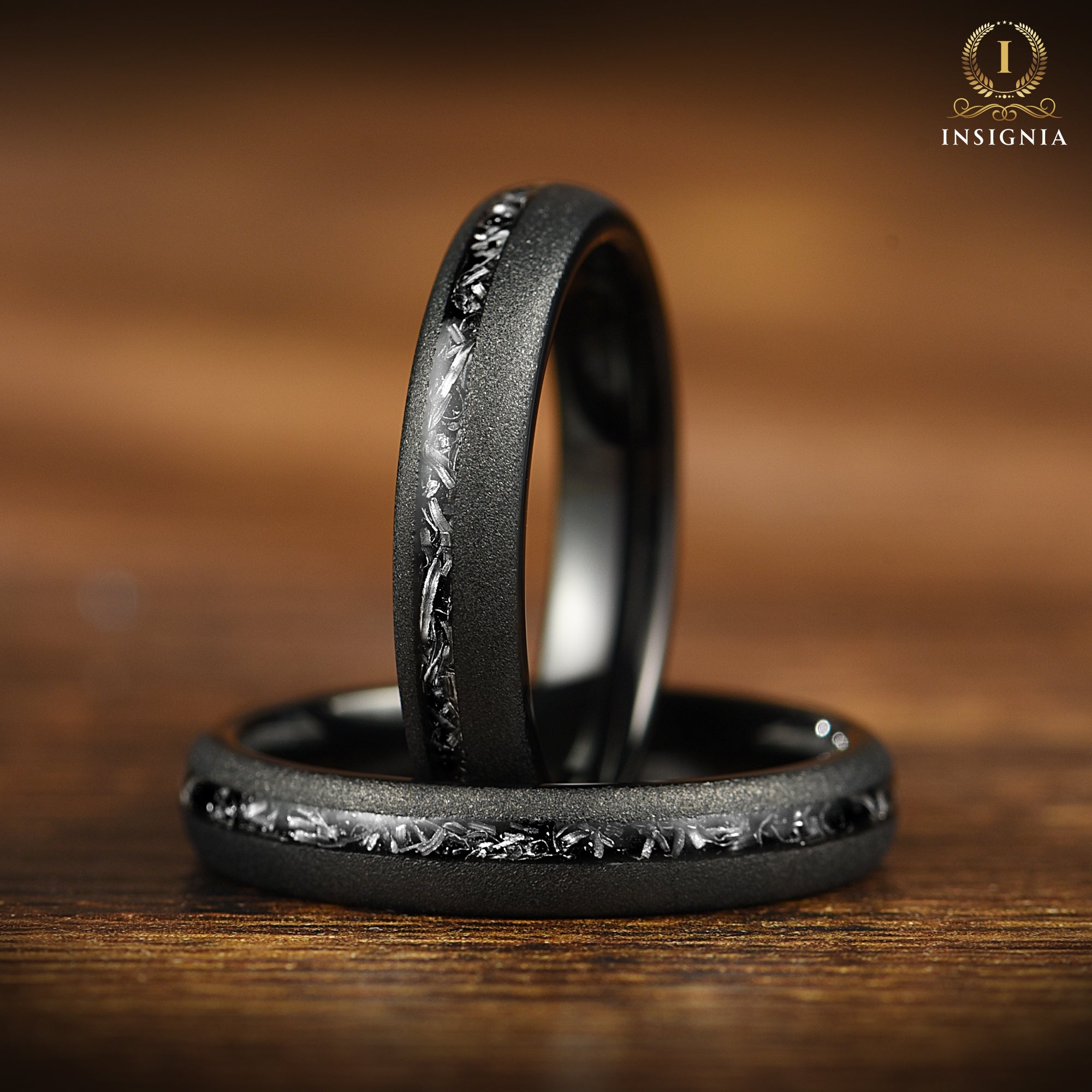 Meteorite Ring Black Vertical View