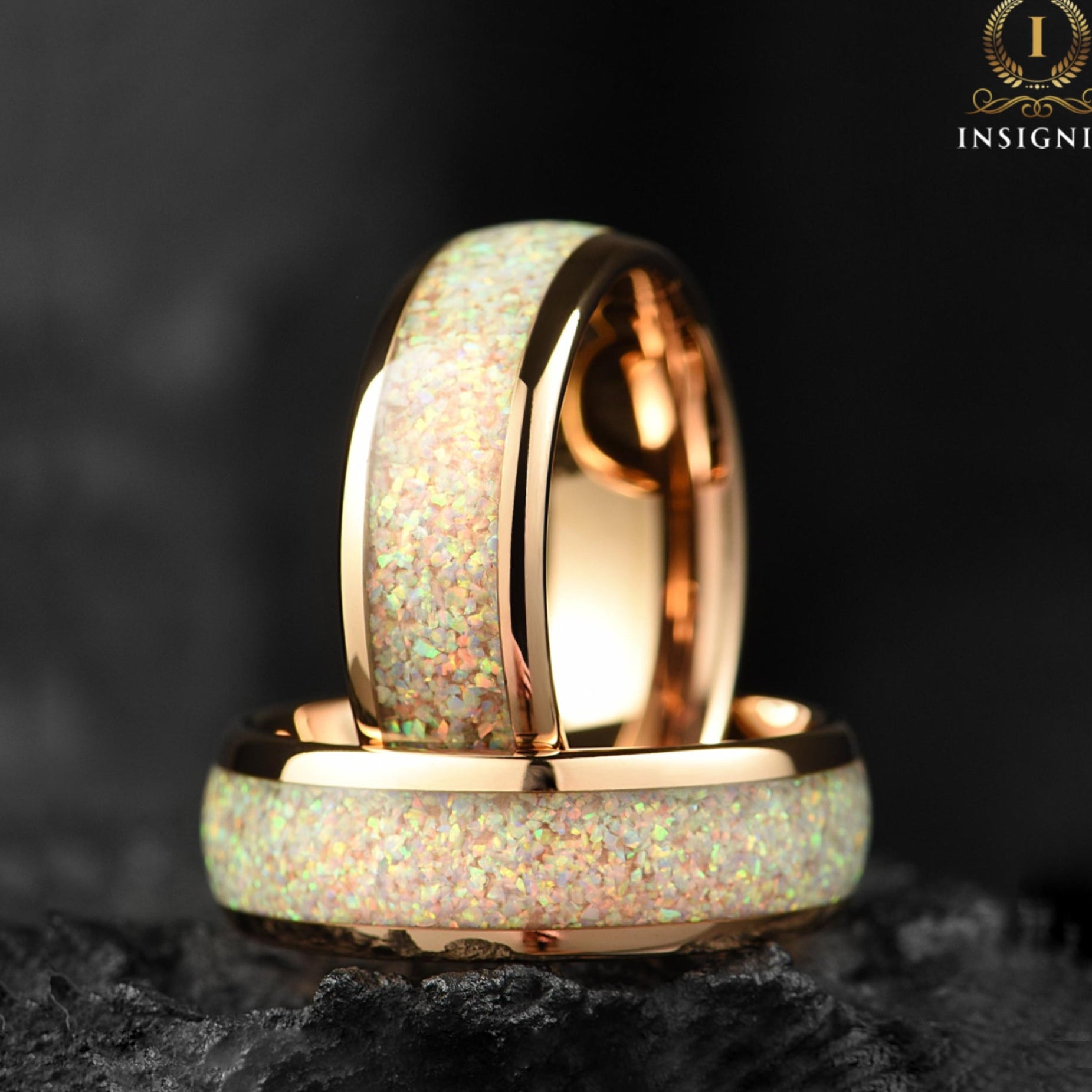 Opal Ring Mens Tungsten Main View