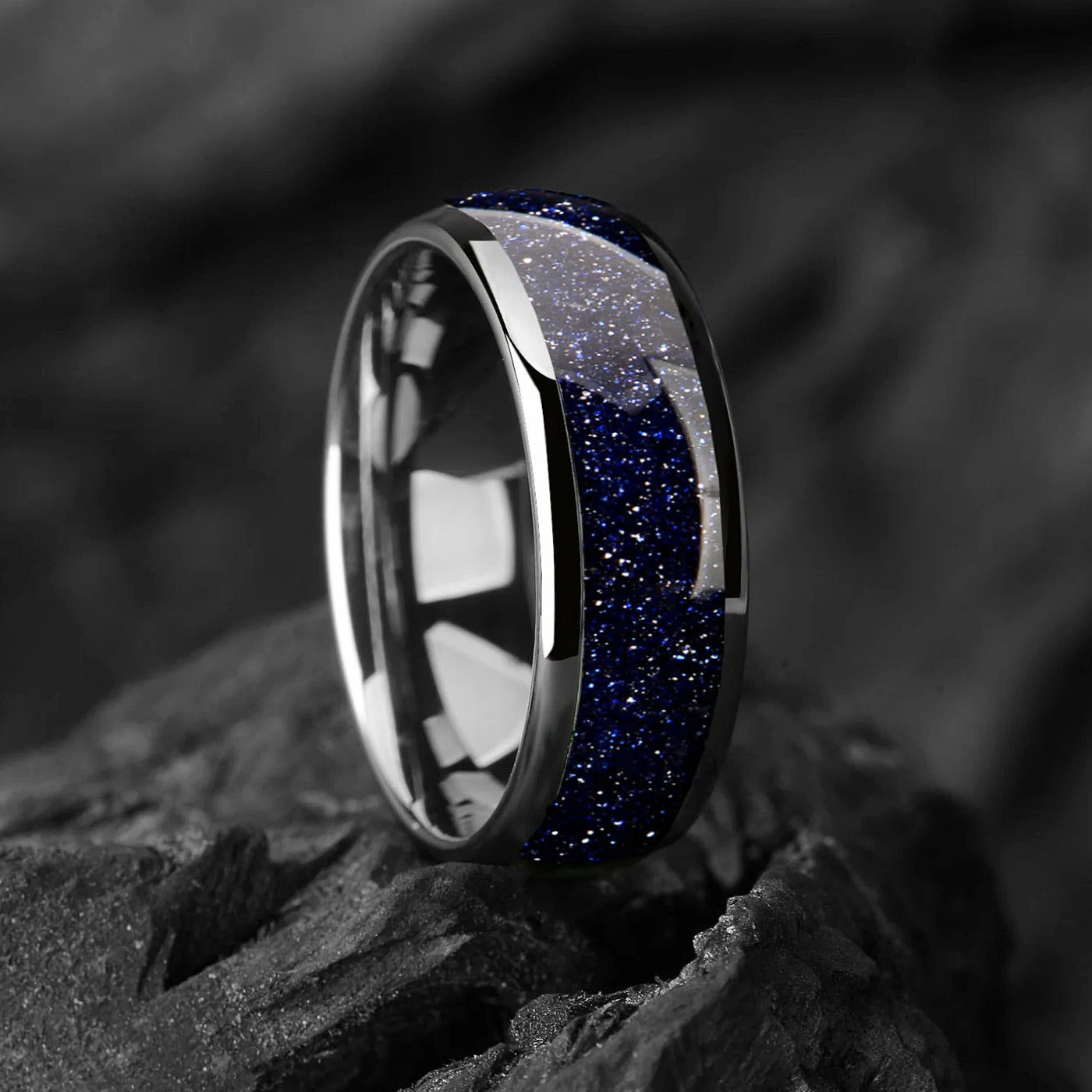 Silver Rings Wedding Bands Tungsten Side View