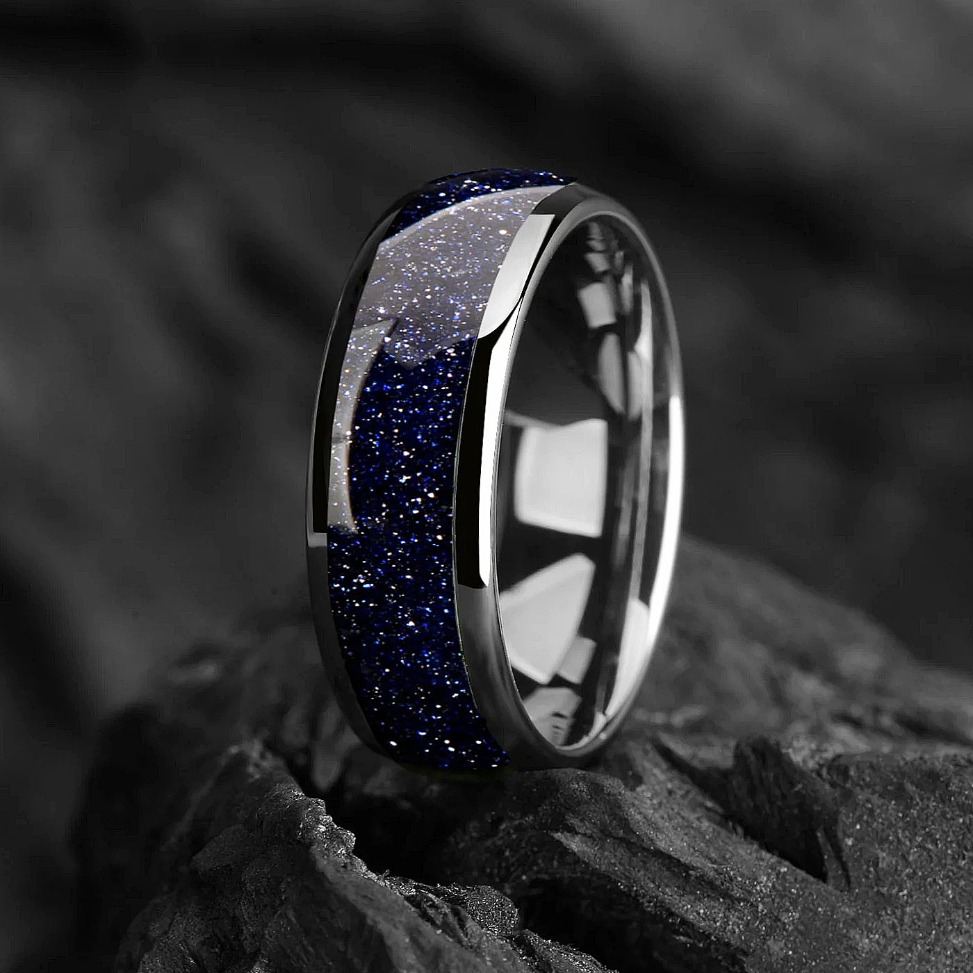 Silver Rings Wedding Bands Tungsten Top View