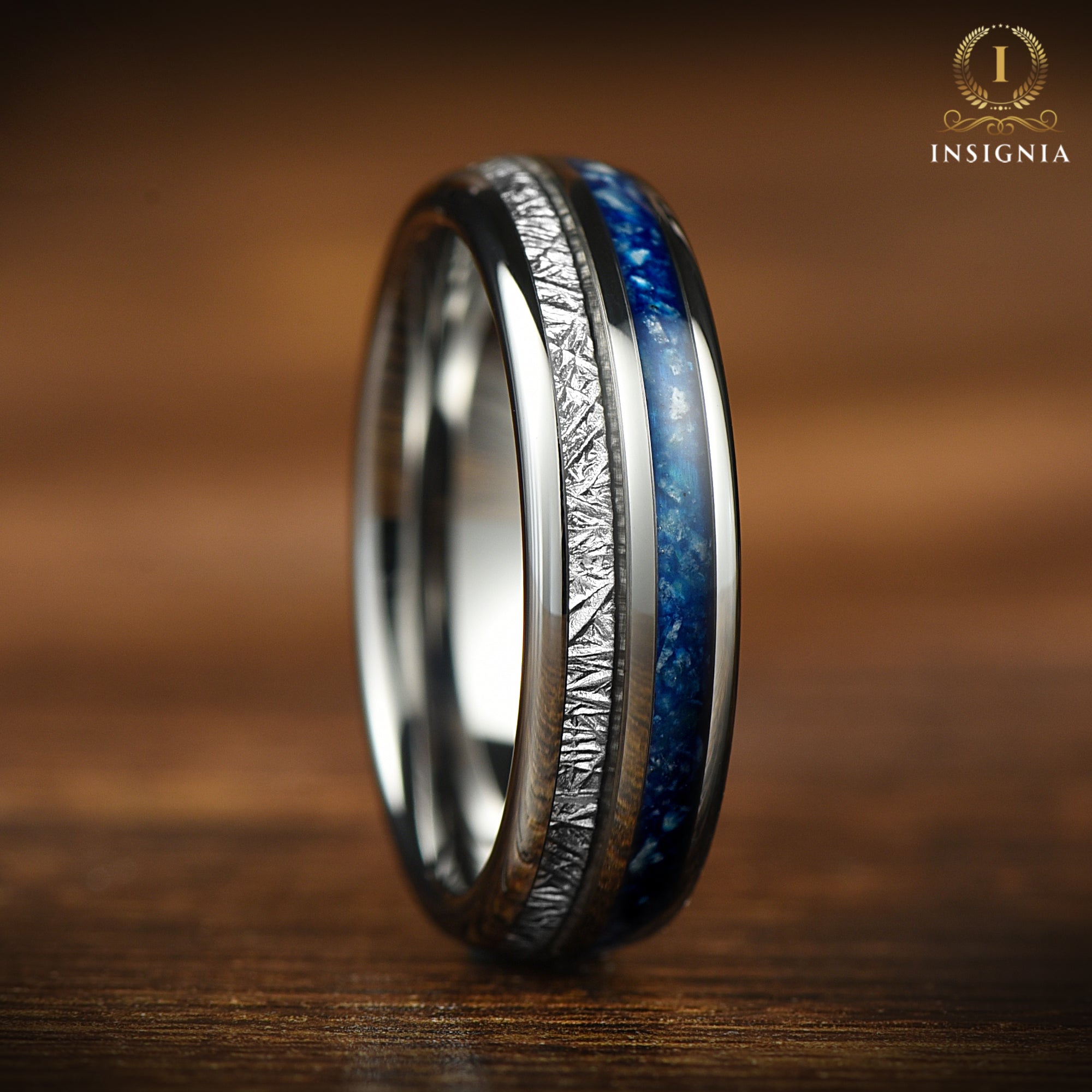 Silver Wedding Band Rings Tungsten Top View