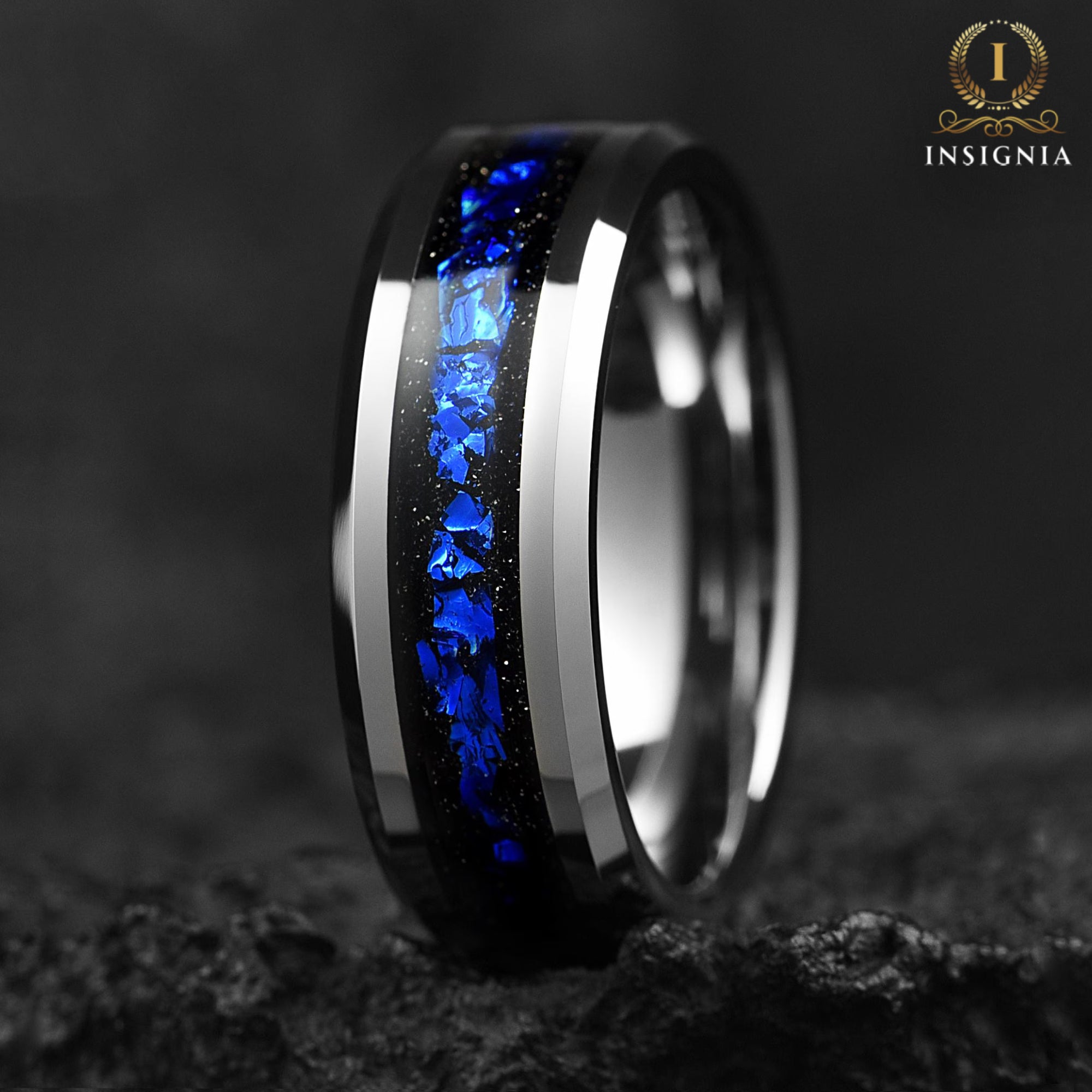 Silver Wedding Bands Him Tungsten Side View