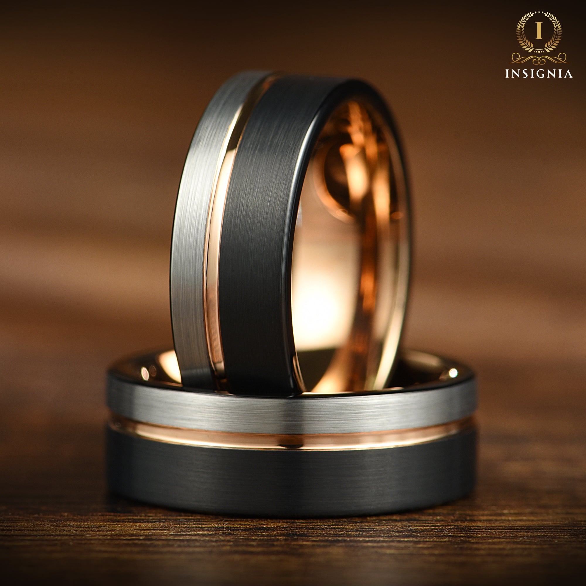 Tungsten Metal Rings Wedding Main View