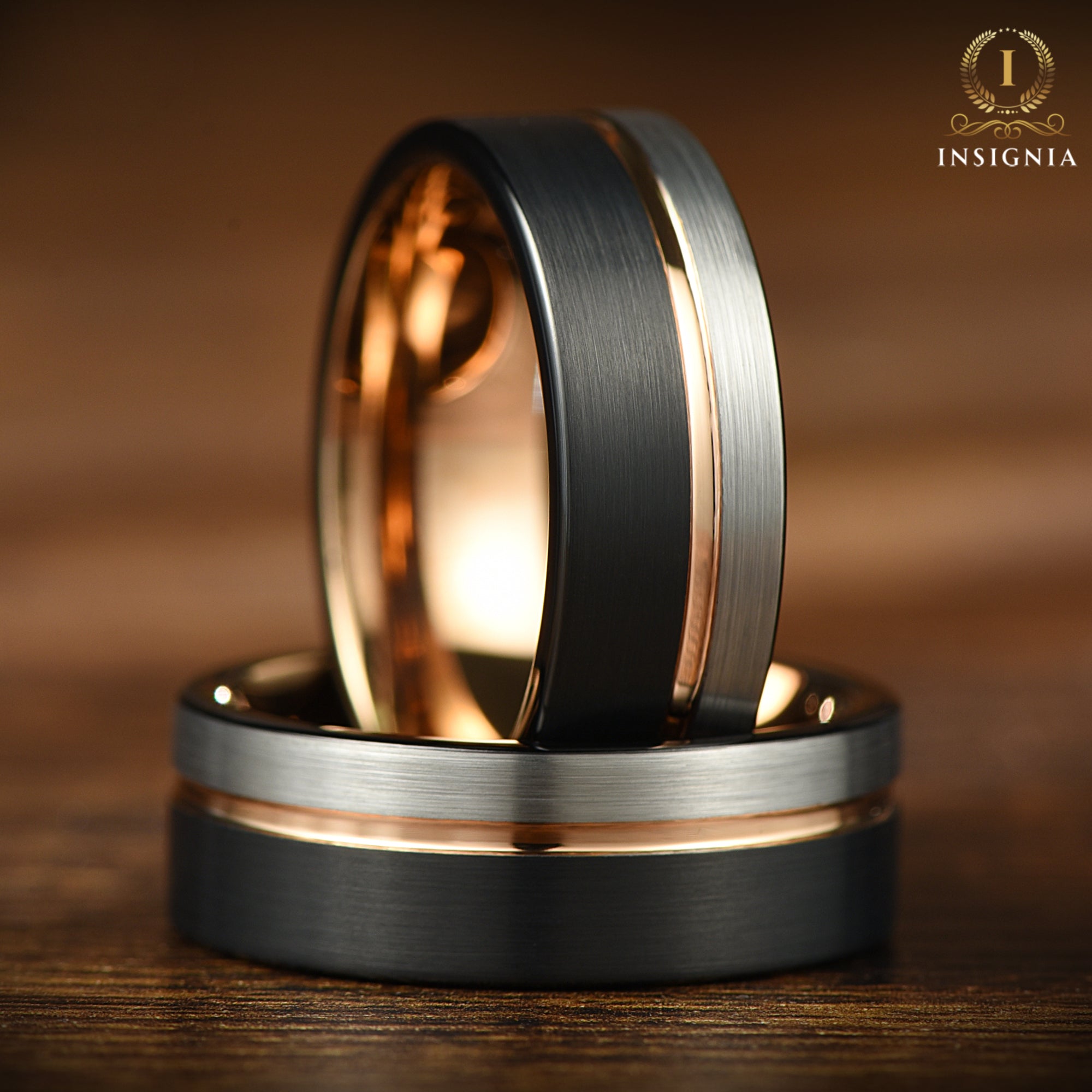 Tungsten Metal Rings Wedding Top View