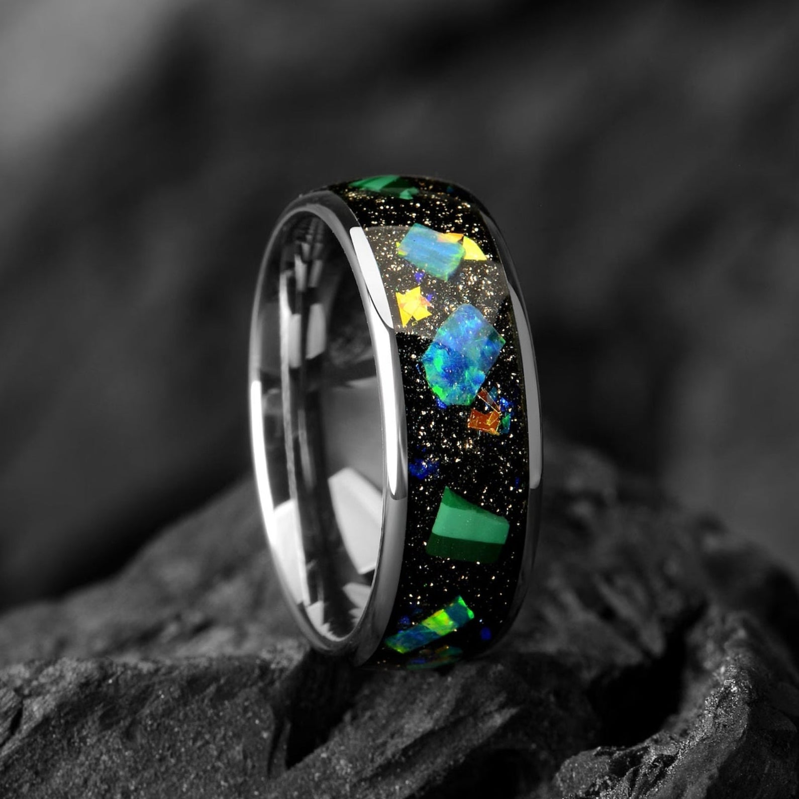 Tungsten Rings For Men Galaxy Profile View