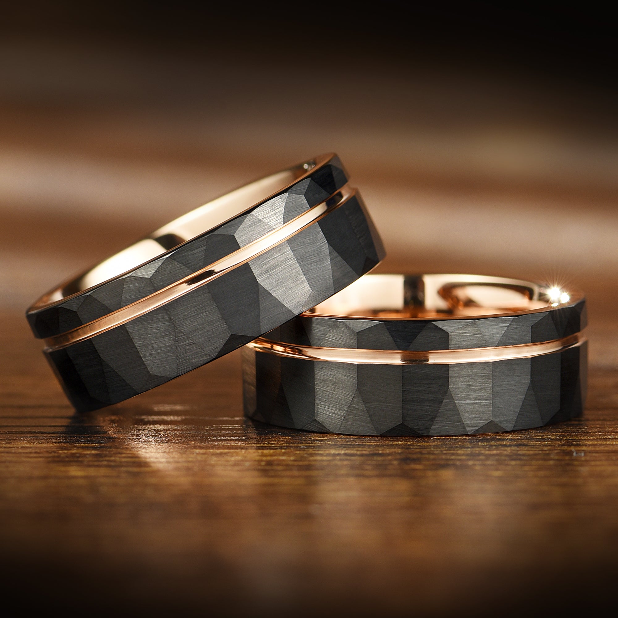 Tungsten Wedding Bands Engraved Angle View
