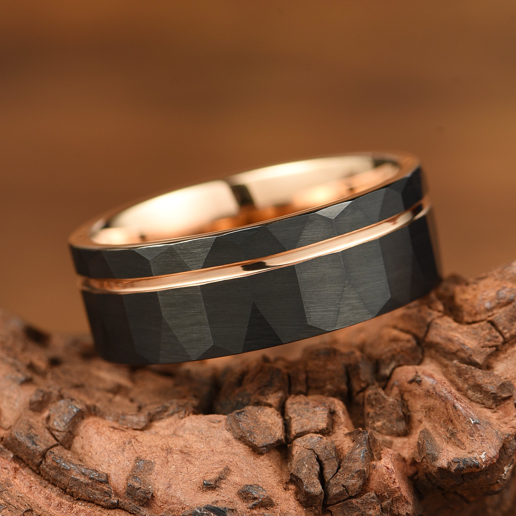 Tungsten Wedding Bands Engraved Closeup View
