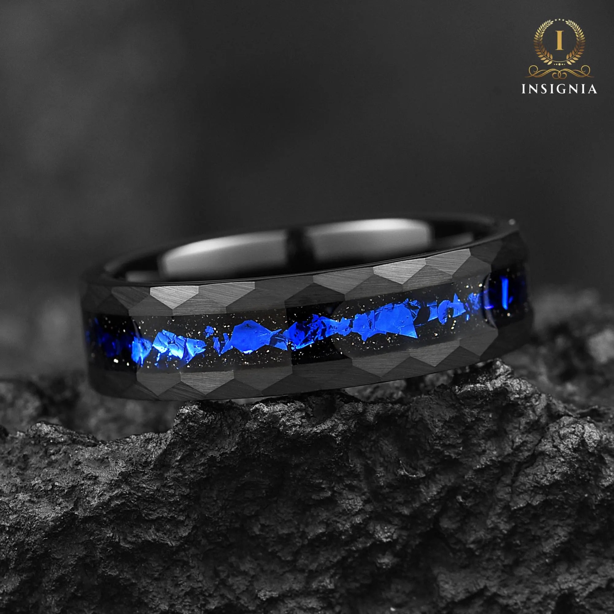 Unusual Wedding Rings Tungsten Side View