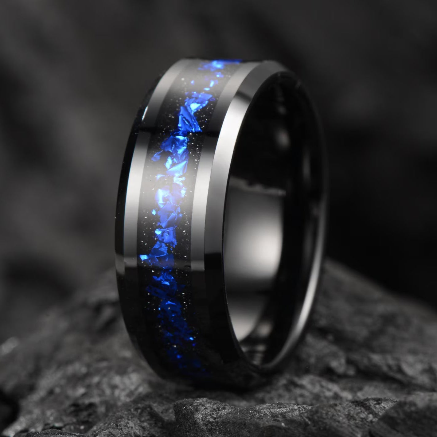 Wedding Ring Men Galaxy Vertical View
