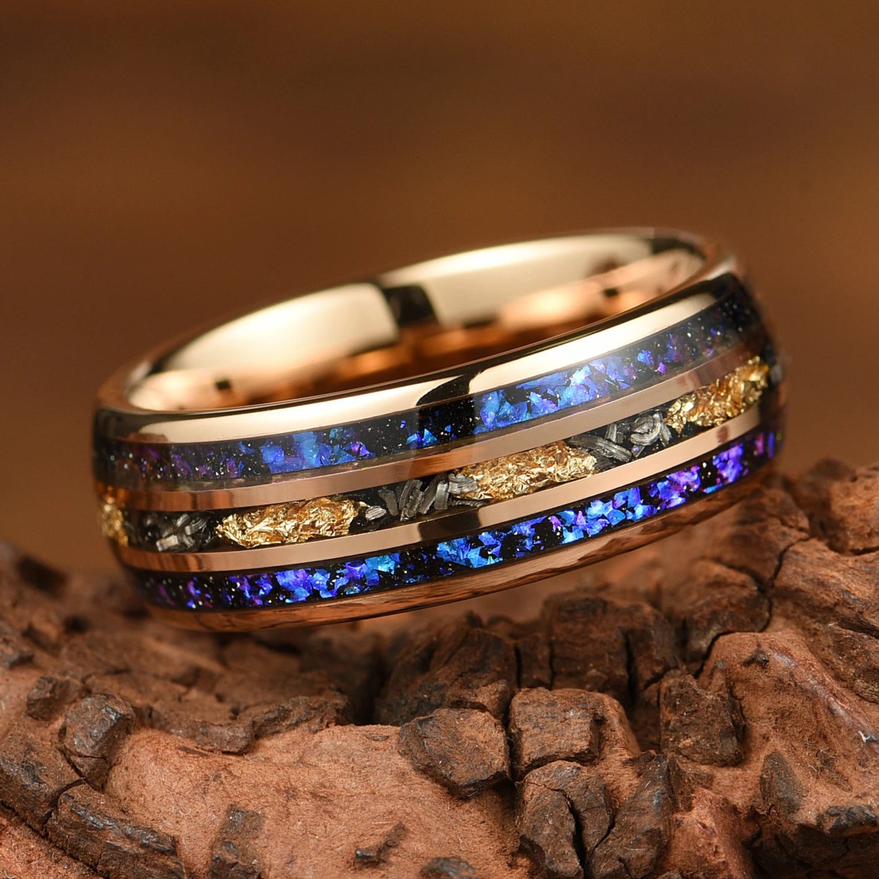 Wedding Rings Men Meteorite Orion Main View