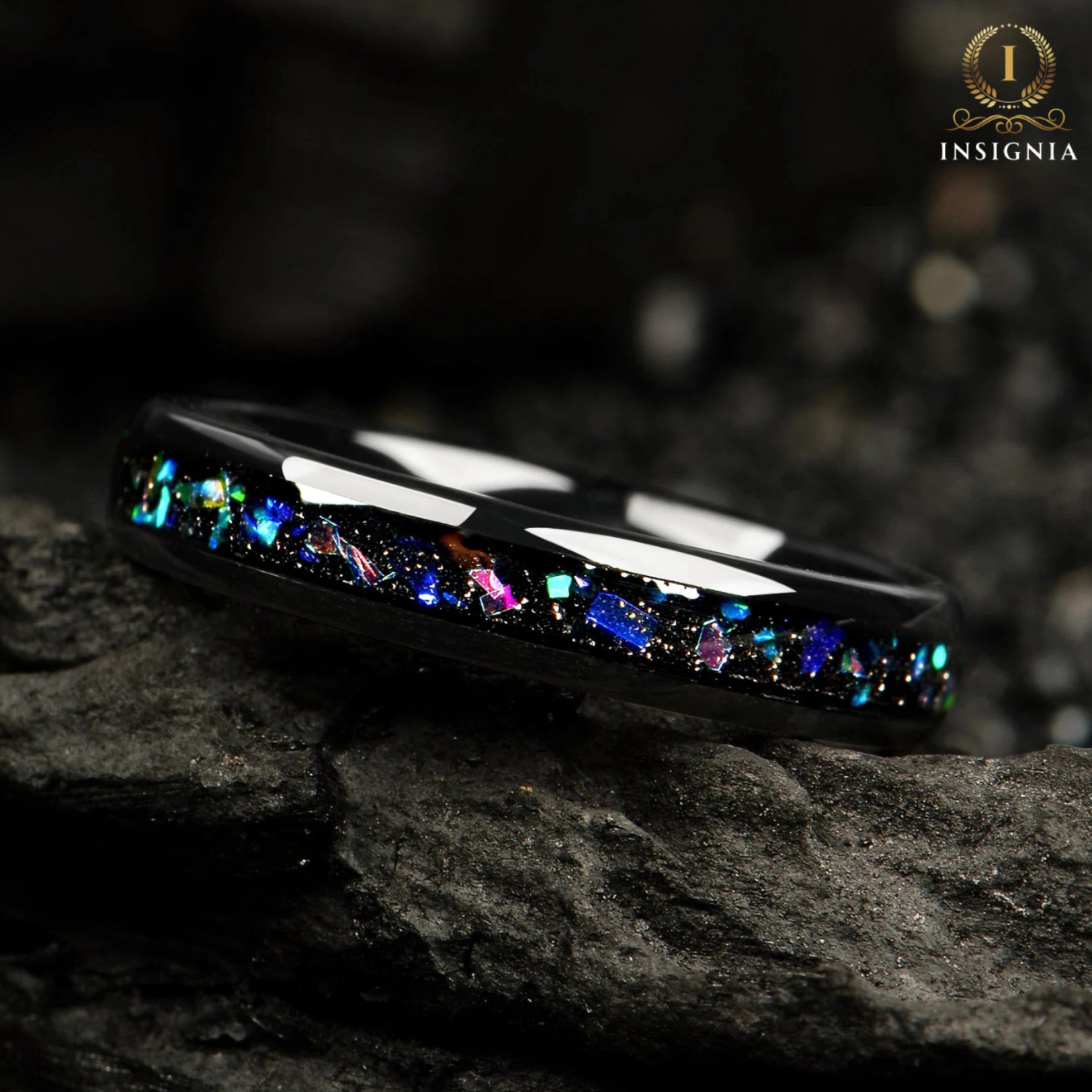 Women Marriage Rings Tungsten Profile View