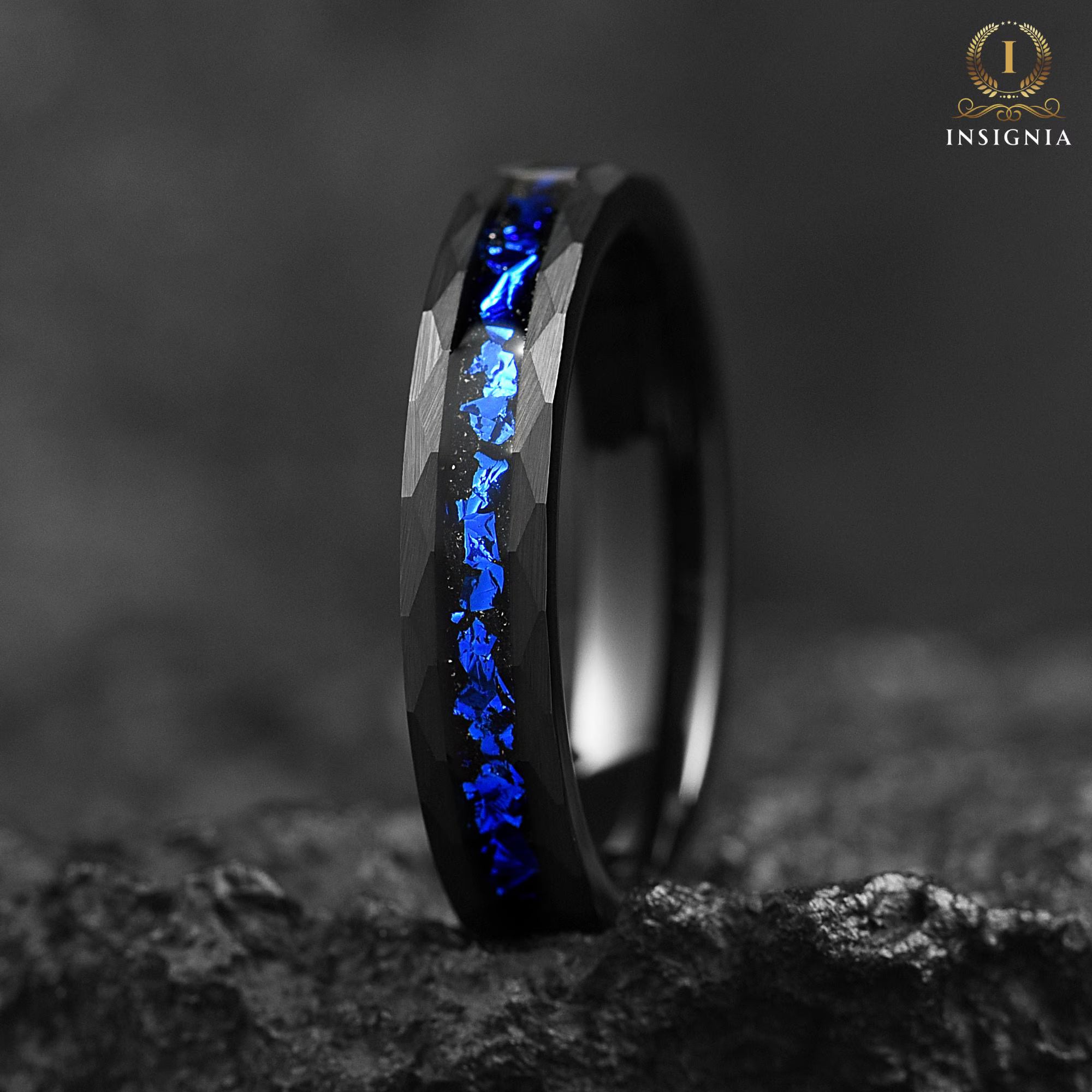 Women Rings Tungsten Galaxy Profile View