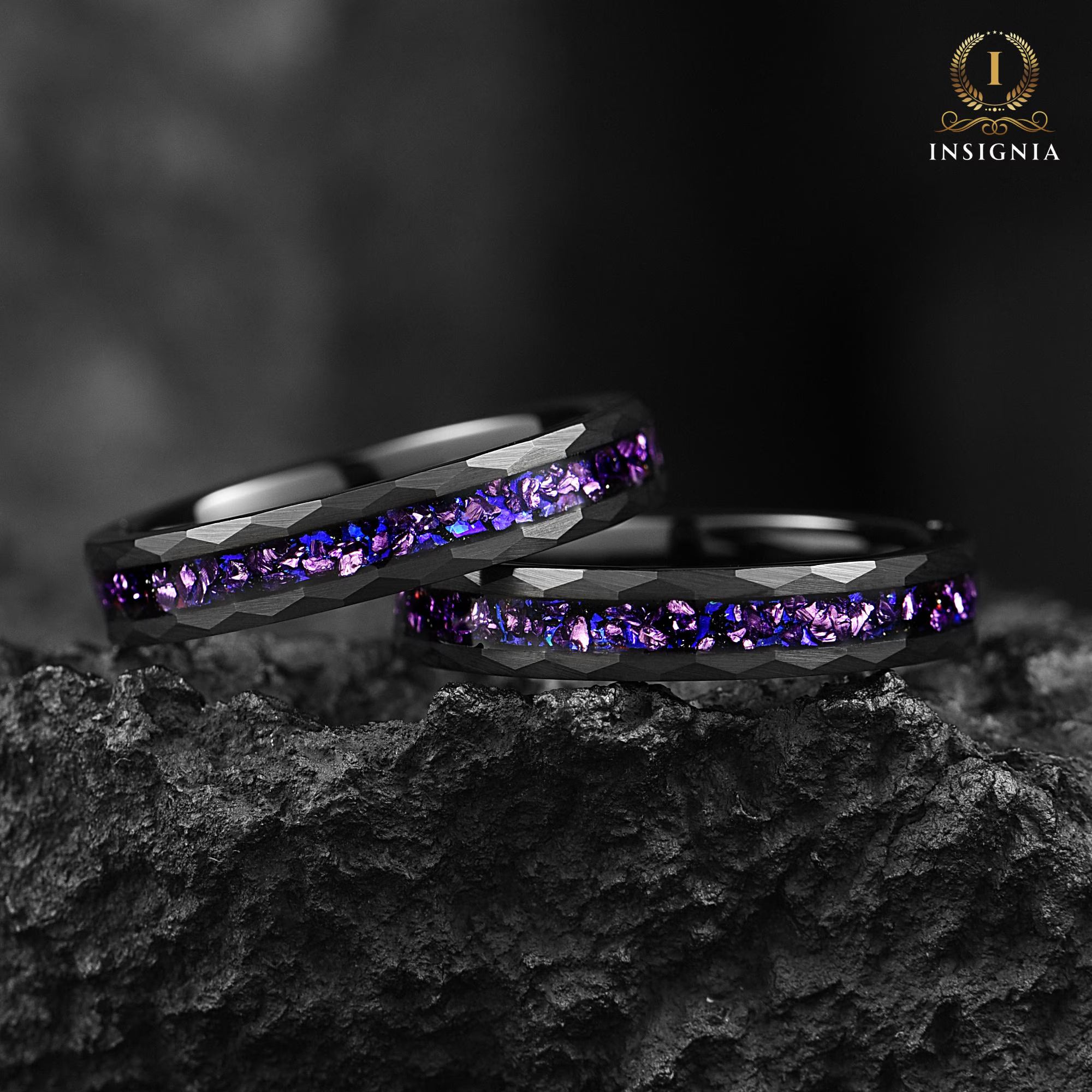 Womens Rings Alexandrite Tungsten Angle View
